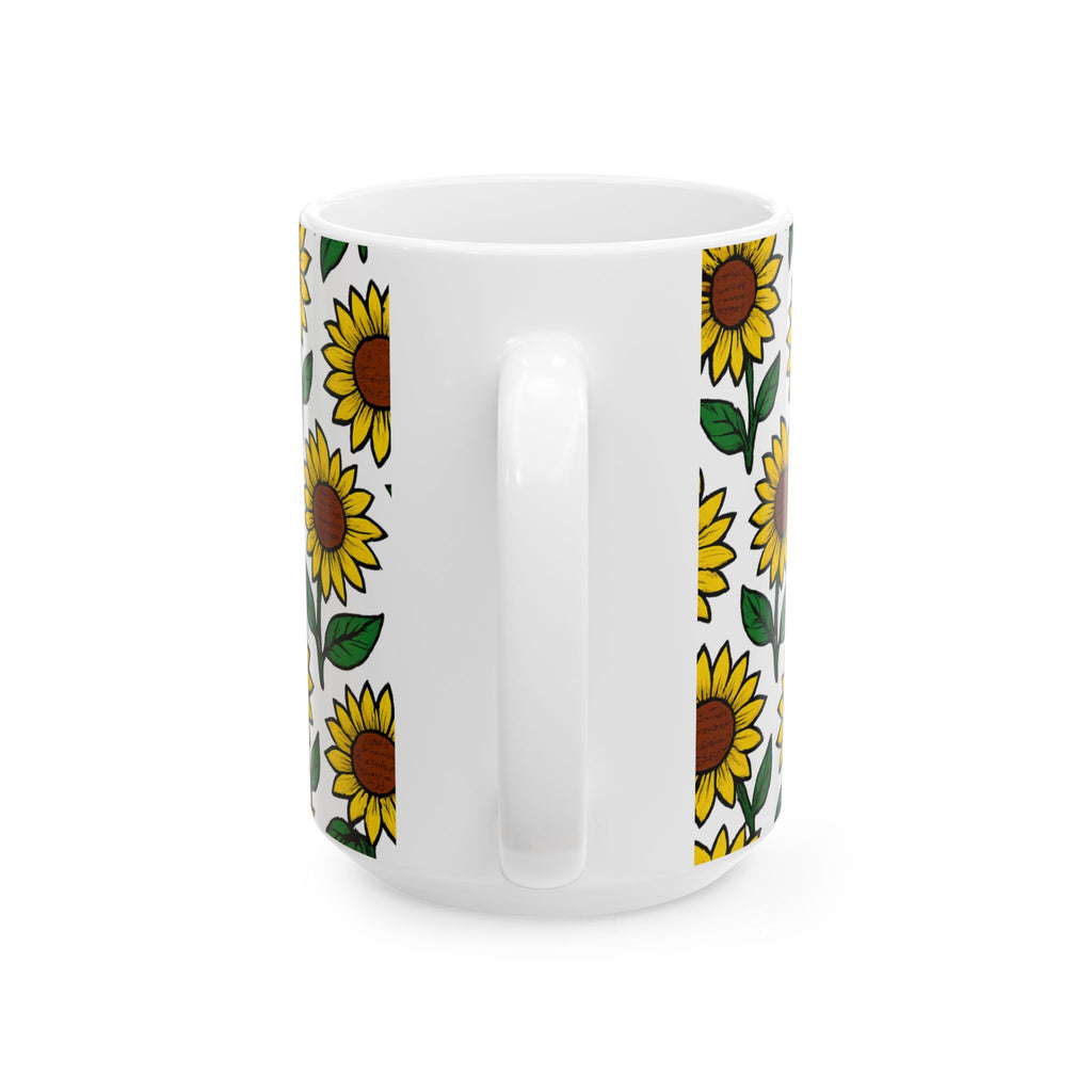 Bold Sunflower Field Full Wrap Coffee Mug | Flowers Gift | Ceramic Mug