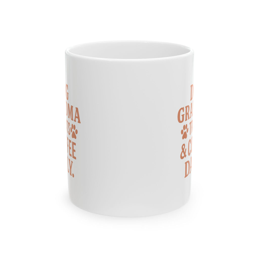 Dog Grandma Treats And Coffee Daily Coffee Mug | Dog Lover Gift | Ceramic Mug