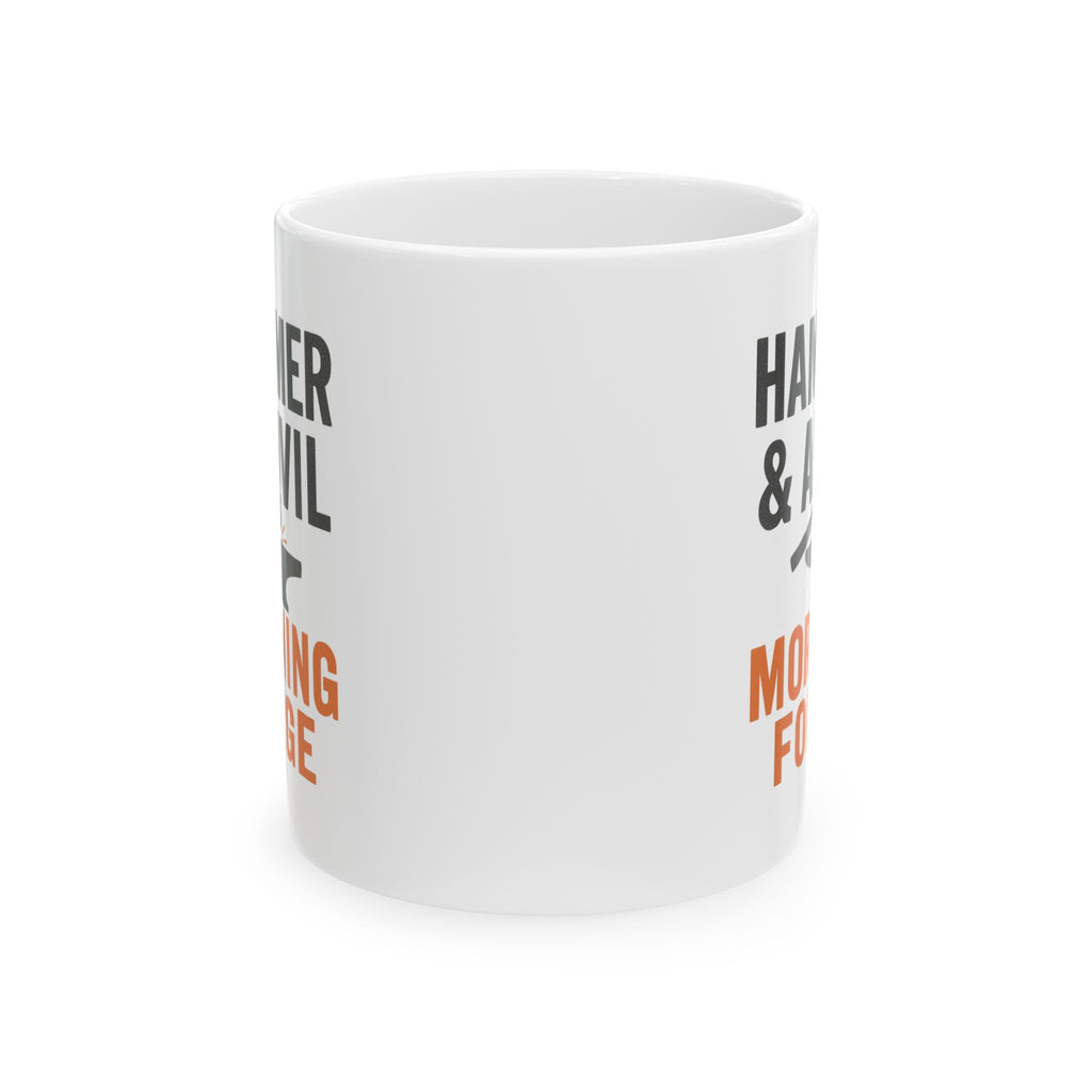Metal Worker Hammer And Anvil Morning Forge Coffee Mug | Unique Gift | Ceramic Mug