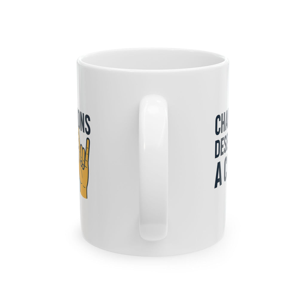 Deaf Educator Champions Deserve Two Hands And A Cup Coffee Mug | Cat Lover Gift | Ceramic Mug