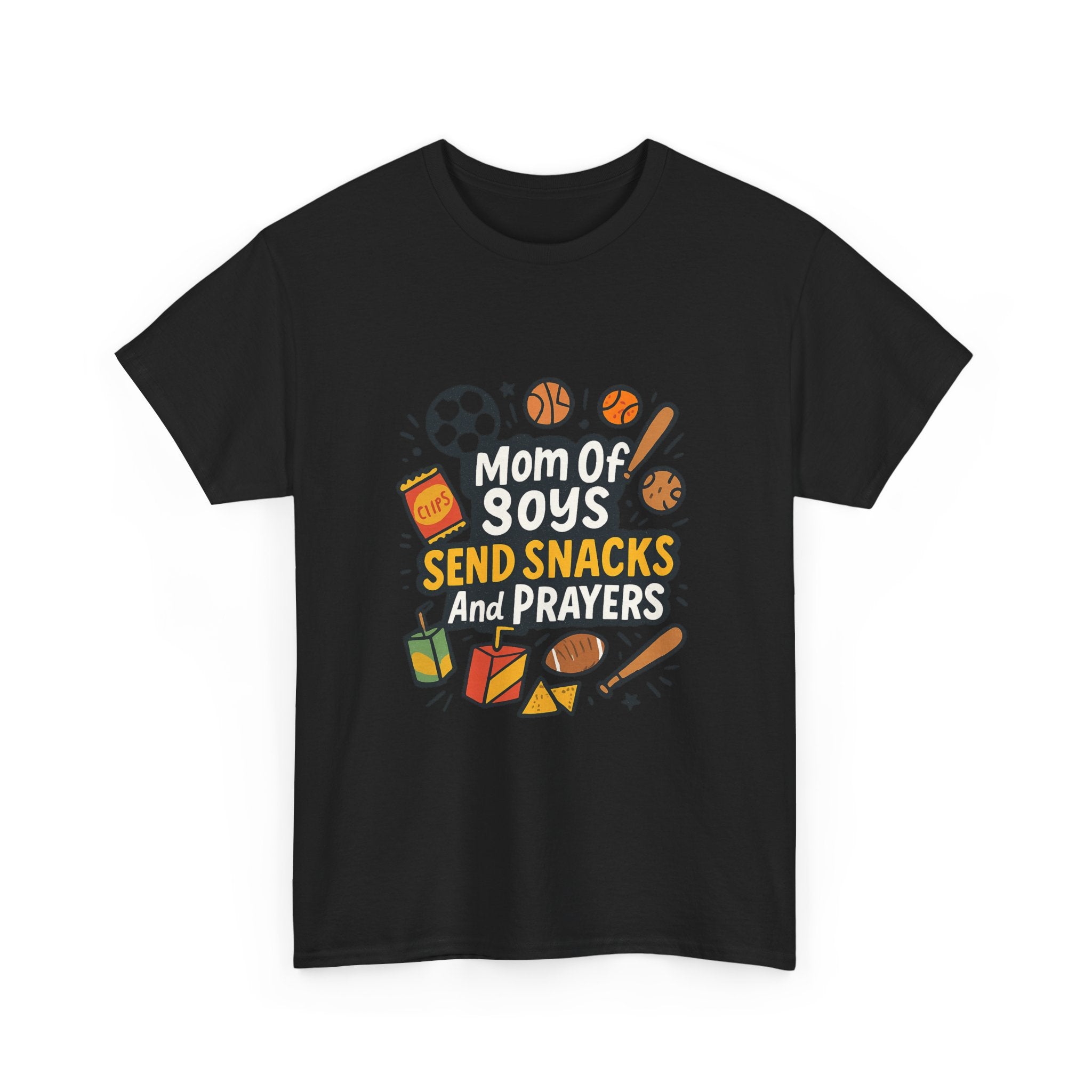 Mom Of Boys Send Snacks And Prayers T-Shirt | Gift for Mom | Graphic Tee
