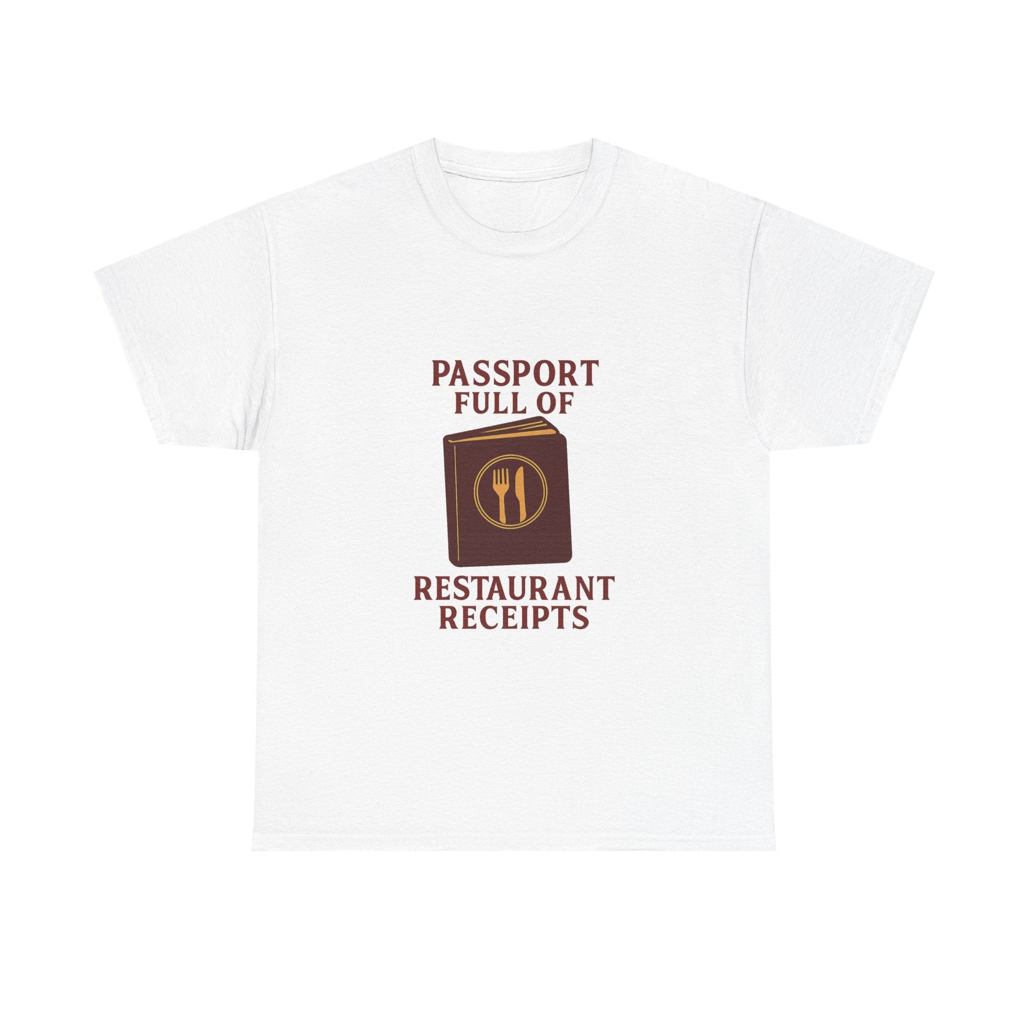 Foodie Tourist Passport Full Of Restaurant Receipts T-Shirt | Unique Gift | Graphic Tee