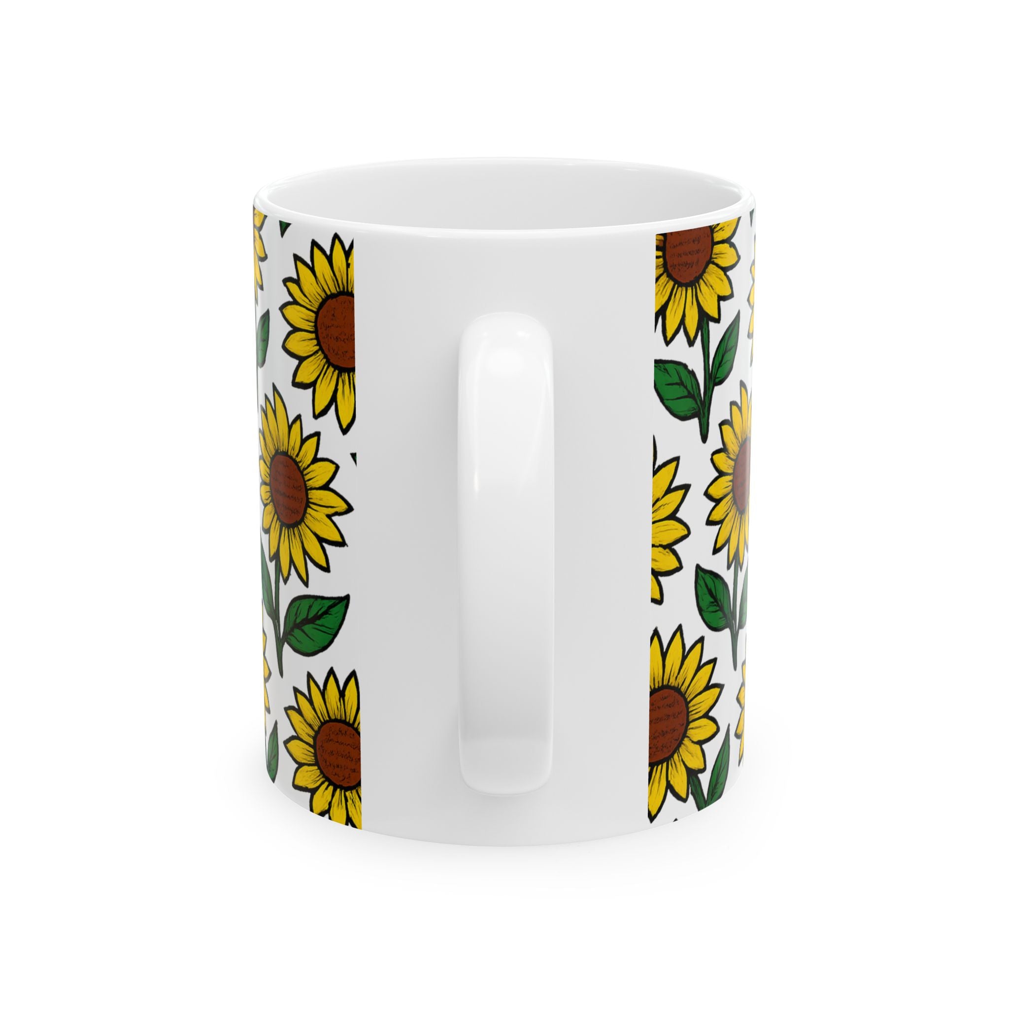 Bold Sunflower Field Full Wrap Coffee Mug | Flowers Gift | Ceramic Mug