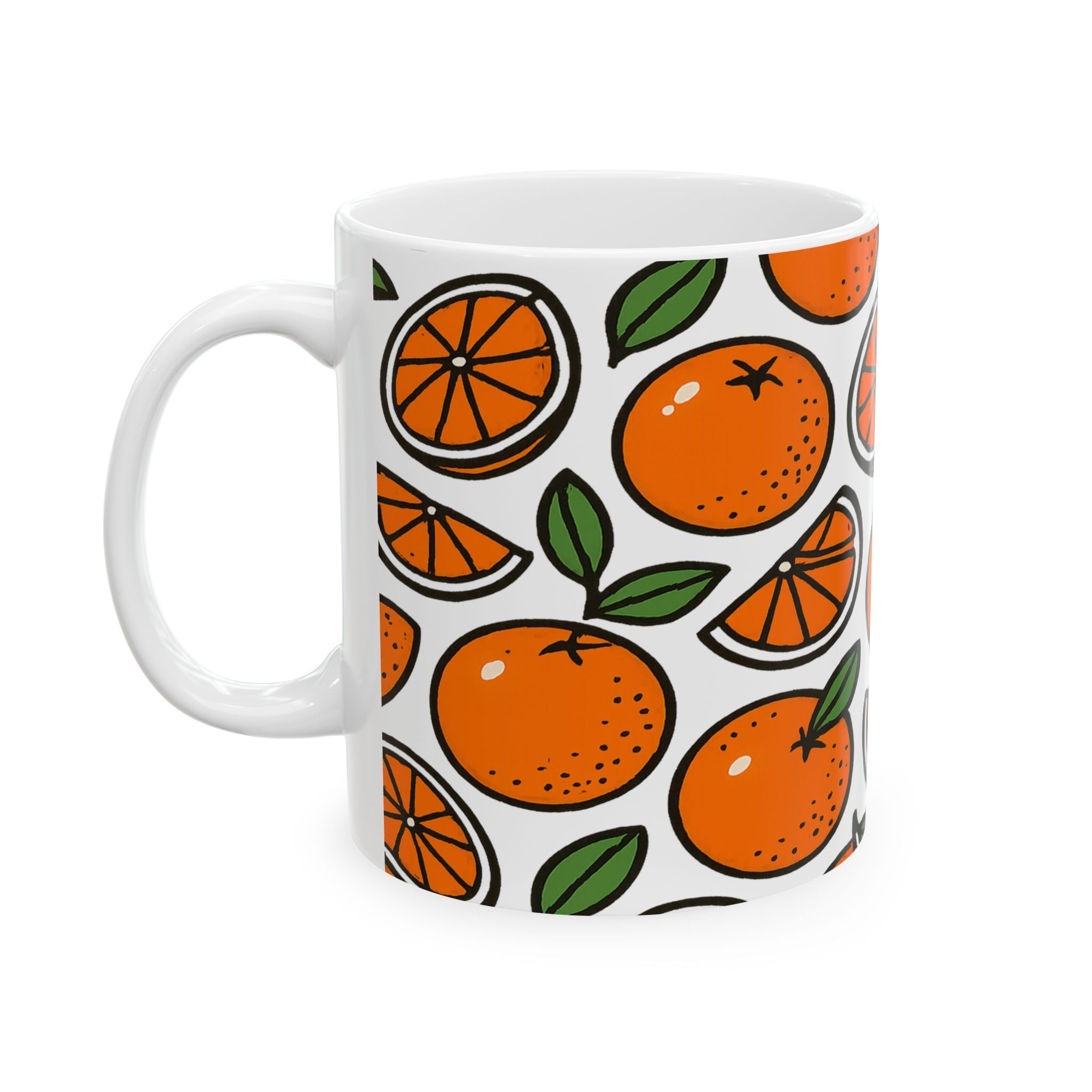 Bold Oranges Pattern Coffee Mug | Fruit Lover Gift | Ceramic Mug