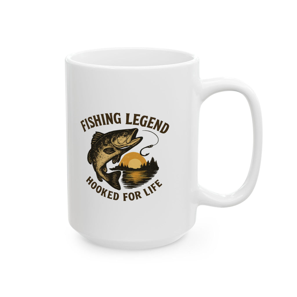 Fishing Legend Hooked For Life Coffee Mug | Fishing Lover Gift | Ceramic Mug