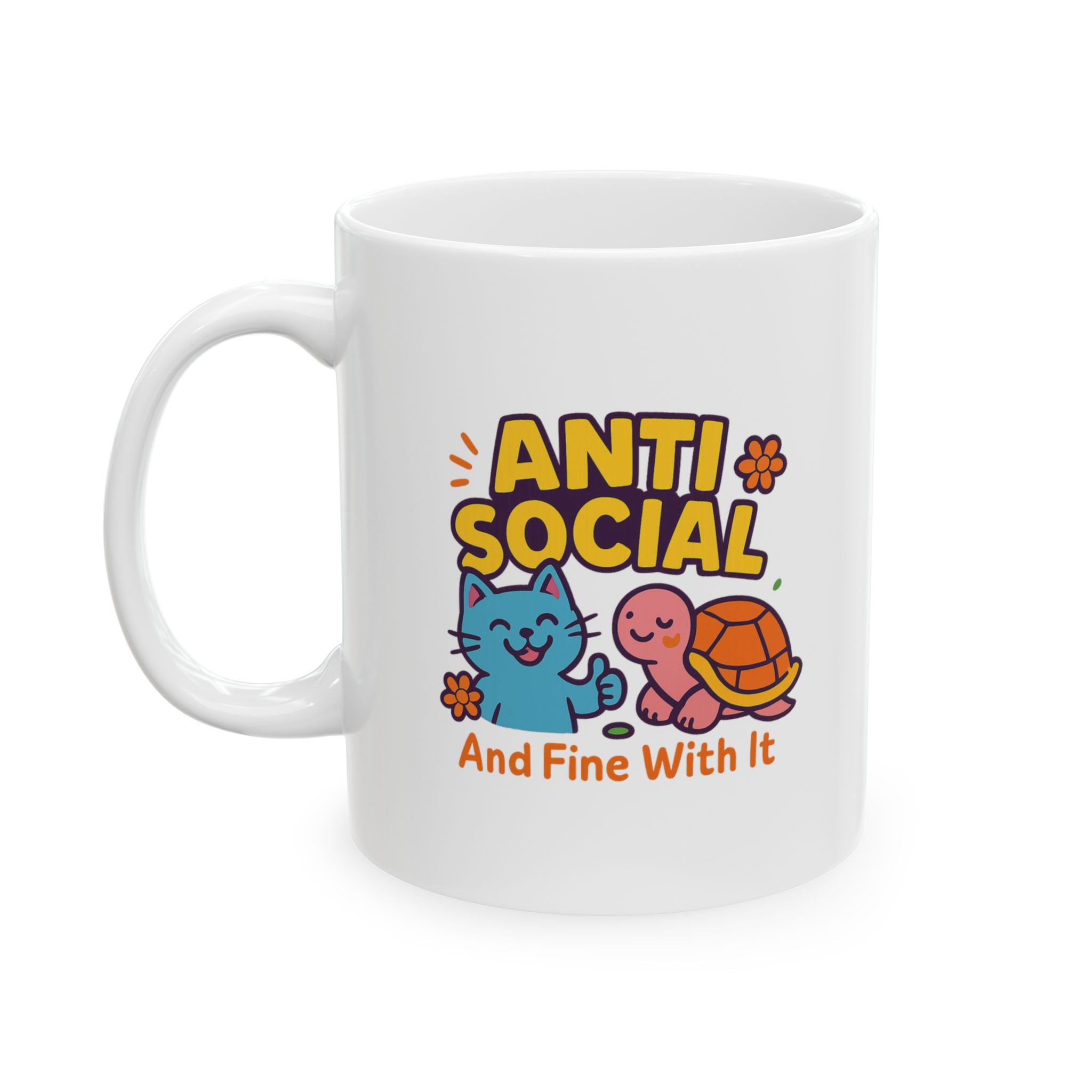 Anti Social Is My Default Setting Coffee Mug | Funny Introvert Gift | Ceramic Mug