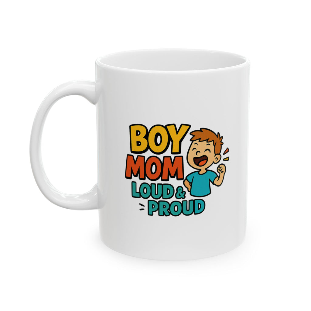 Boy Mom Outnumbered But Winning Coffee Mug | Funny Boy Mom Gift | Ceramic Mug