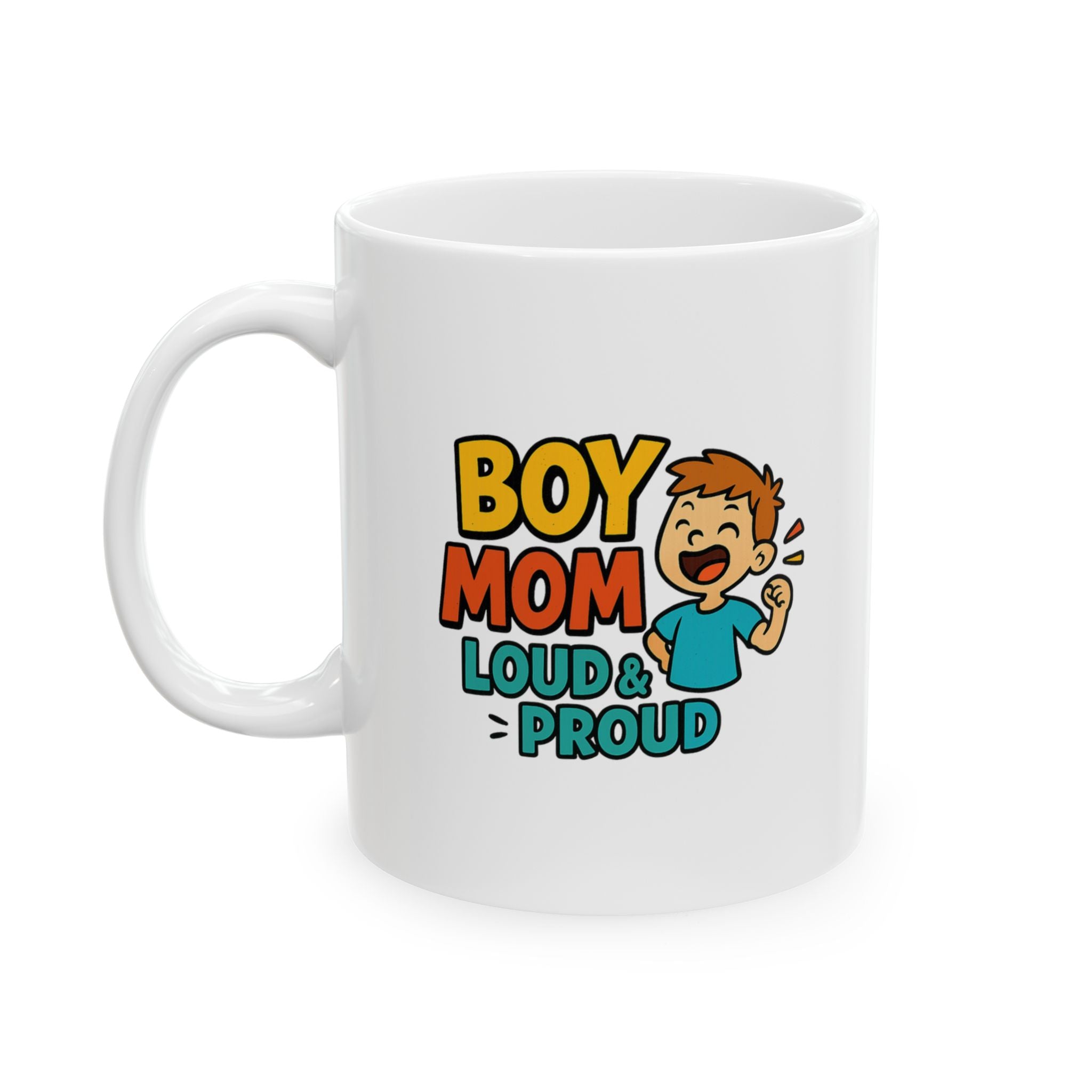 Boy Mom Outnumbered But Winning Coffee Mug | Funny Boy Mom Gift | Ceramic Mug