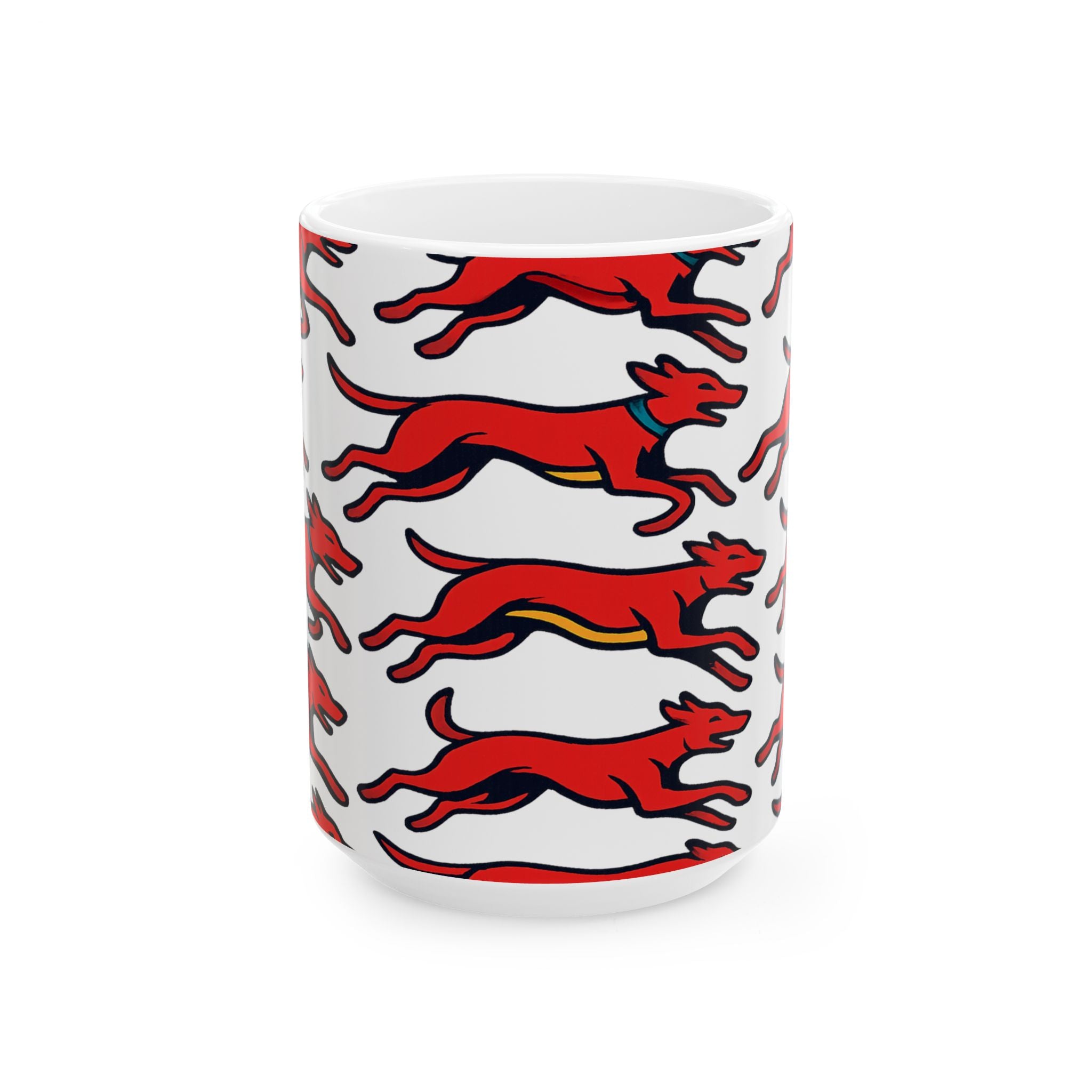 Bold Running Dogs Full Wrap Coffee Mug | Dogs Gift | Ceramic Mug