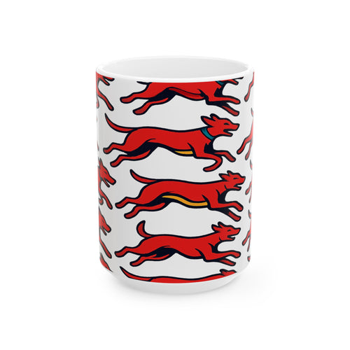 Bold Running Dogs Full Wrap Coffee Mug | Dogs Gift | Ceramic Mug
