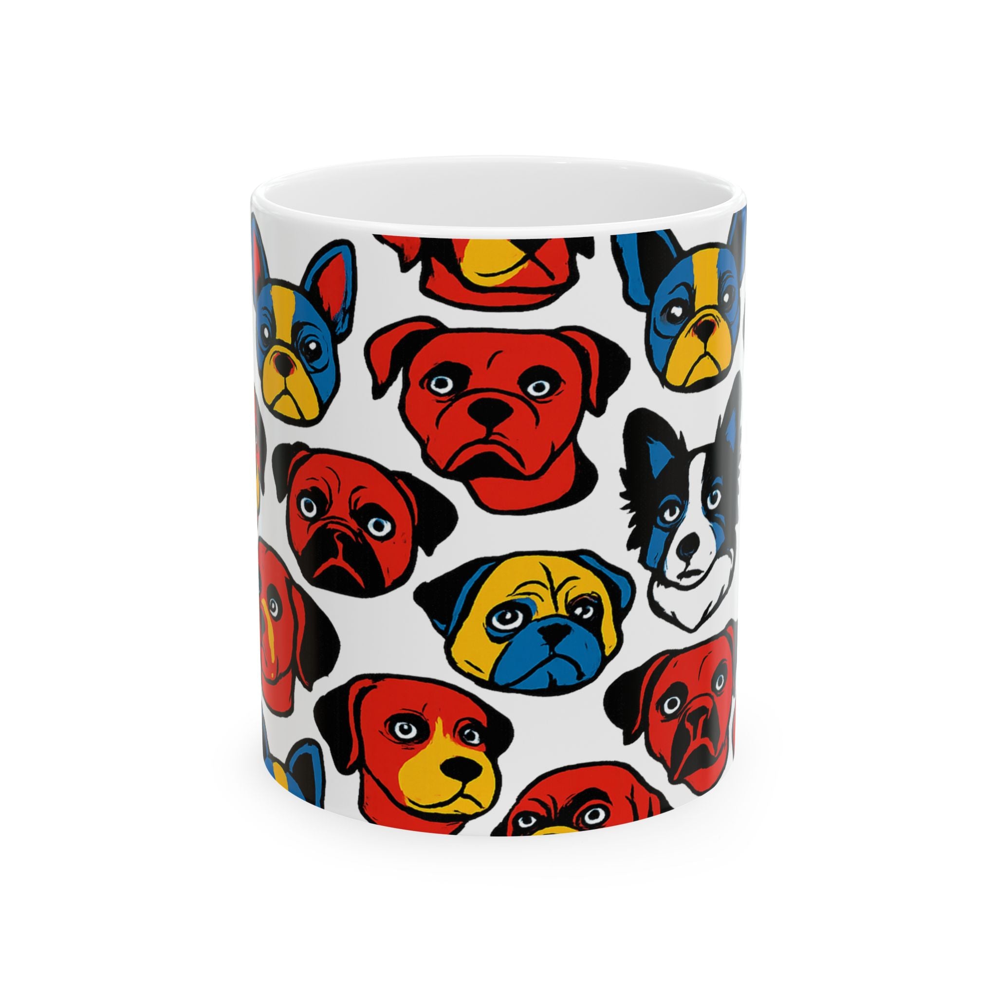 Bold Dog Faces Full Wrap Coffee Mug | Dogs Gift | Ceramic Mug