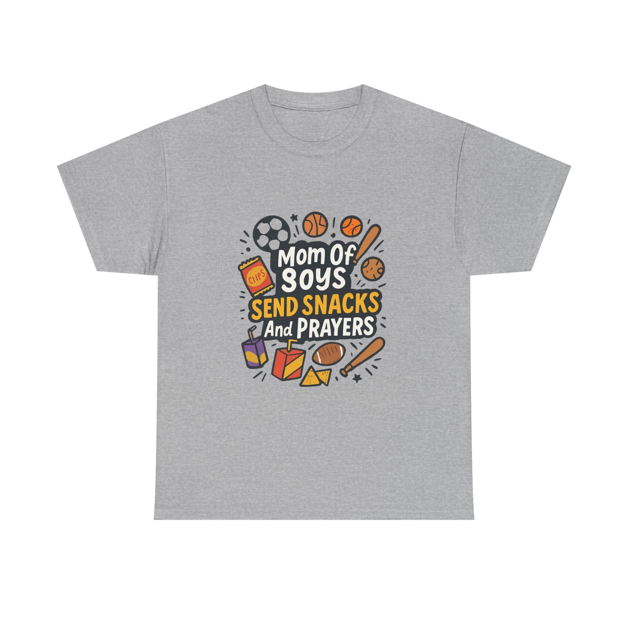 Mom Of Boys Send Snacks And Prayers T-Shirt | Gift for Mom | Graphic Tee