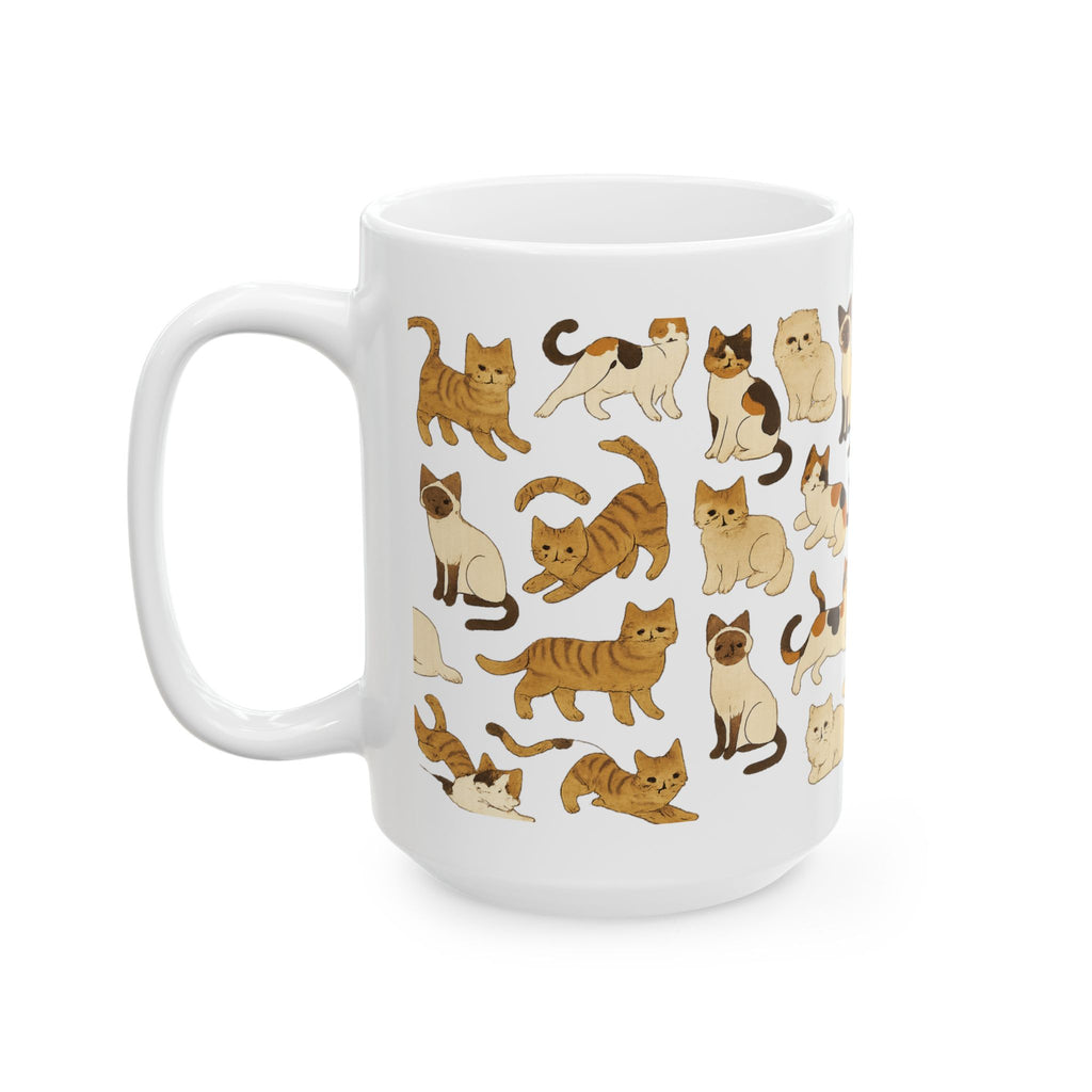 Cat Breeds Collection Pattern Coffee Mug | Cat Lover Gift | Ceramic Mug