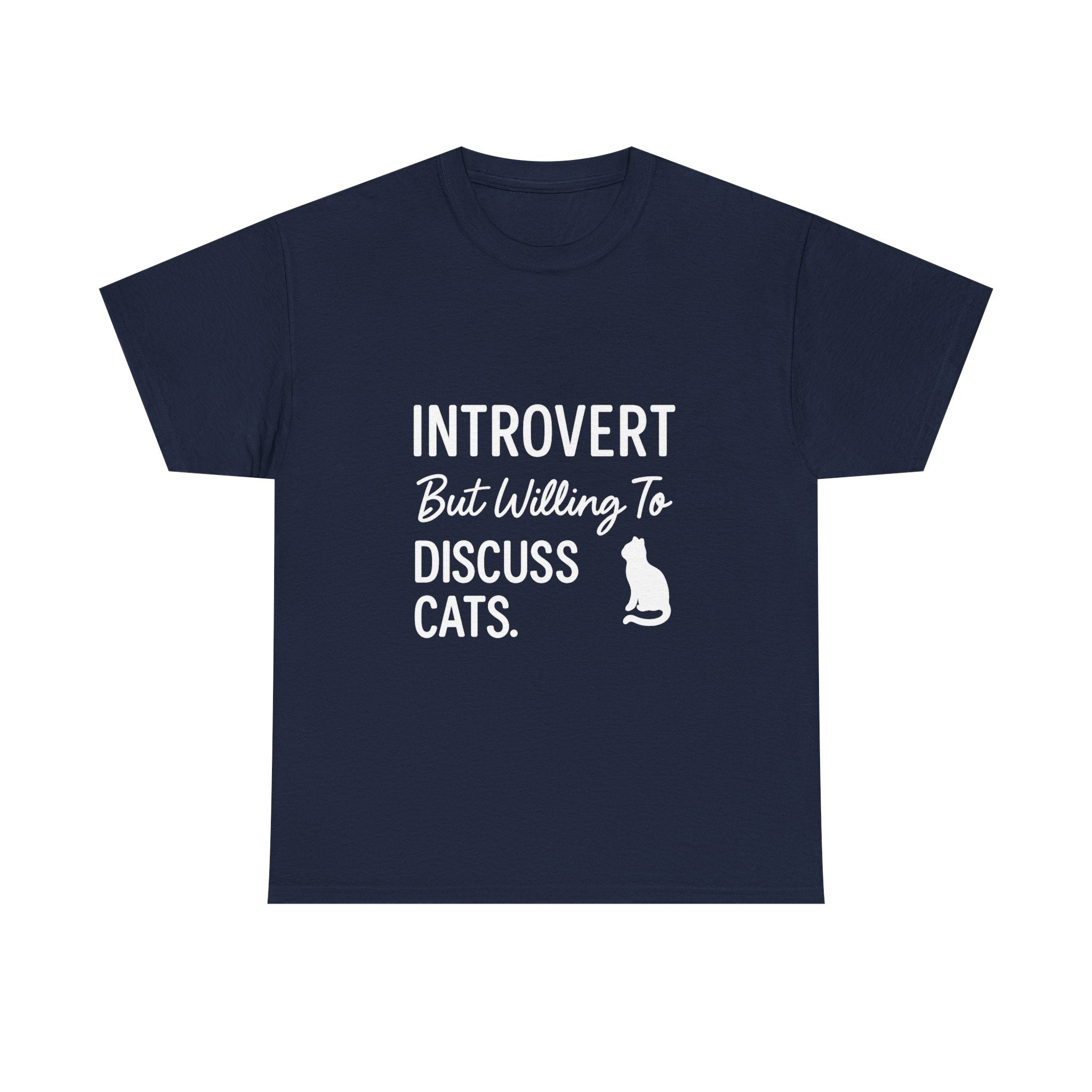 Introvert But Willing To Discuss Cats T-Shirt | Cat Lover Gift | Graphic Tee