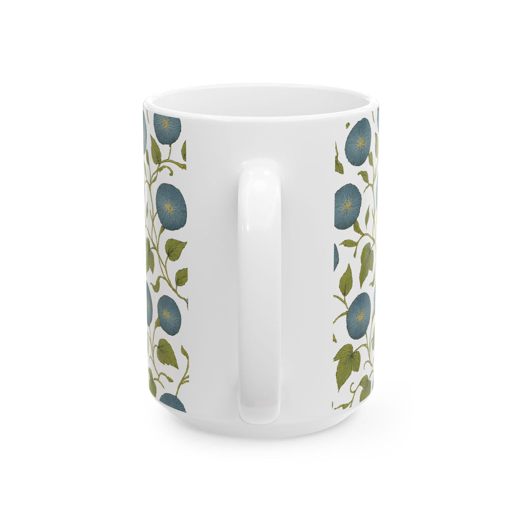 Vintage Morning Glory Vine Full Wrap Coffee Mug | Flowers Gift | Ceramic Mug