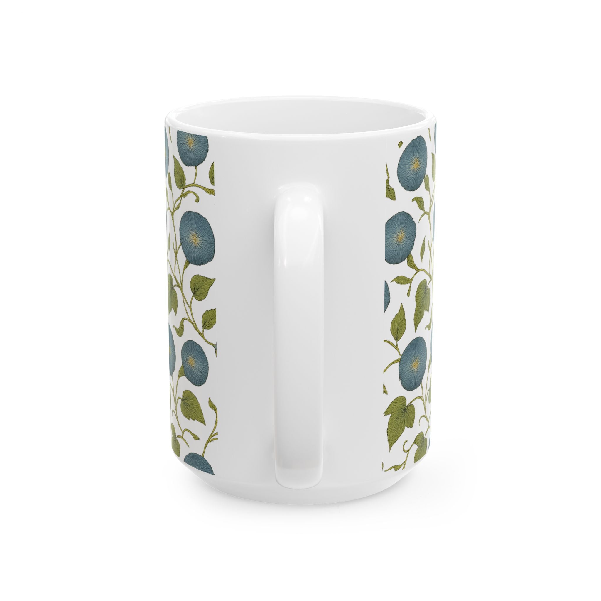 Vintage Morning Glory Vine Full Wrap Coffee Mug | Flowers Gift | Ceramic Mug