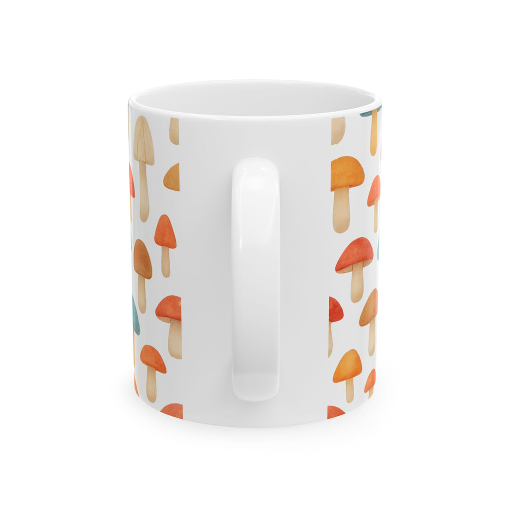 Watercolor Colorful Mushrooms Full Wrap Coffee Mug | Mushrooms Gift | Ceramic Mug