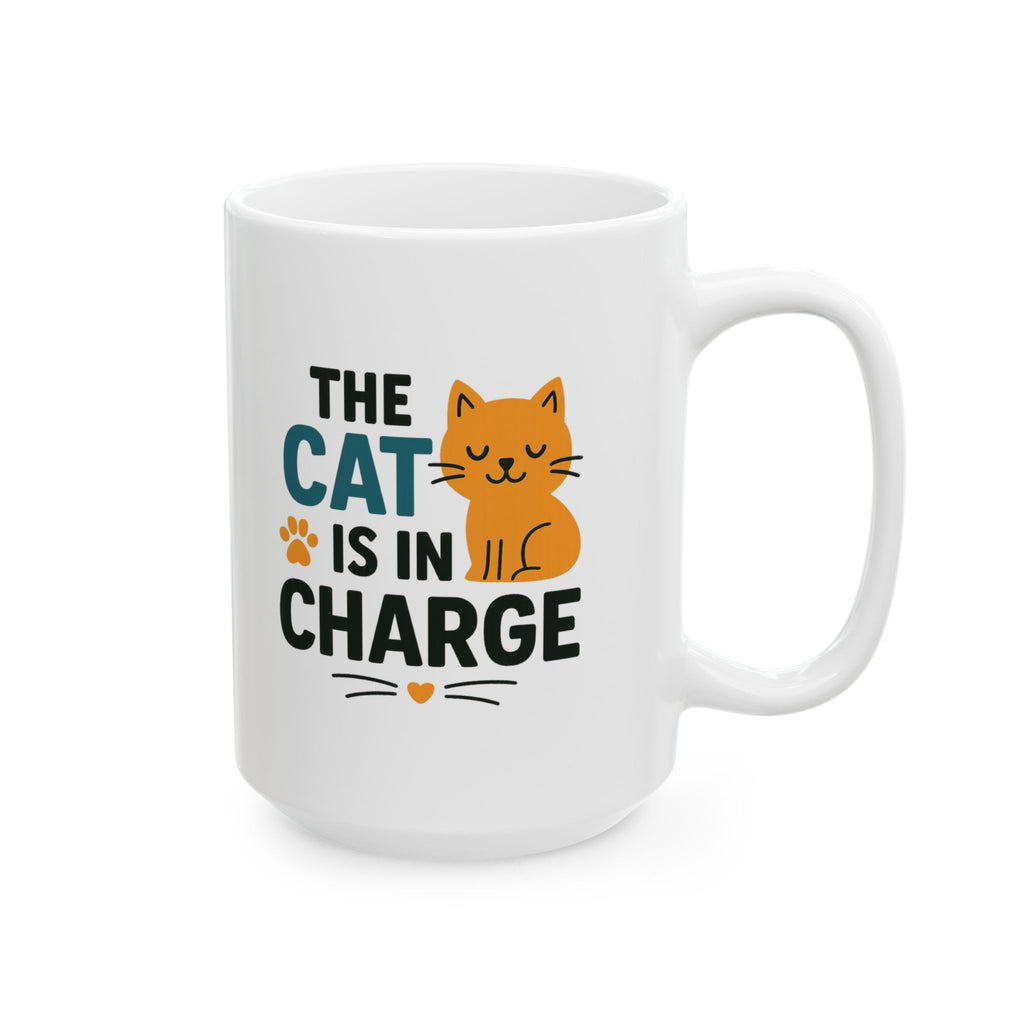 Boss Is The Cat Coffee Mug | Funny Pet Humor | Ceramic Mug