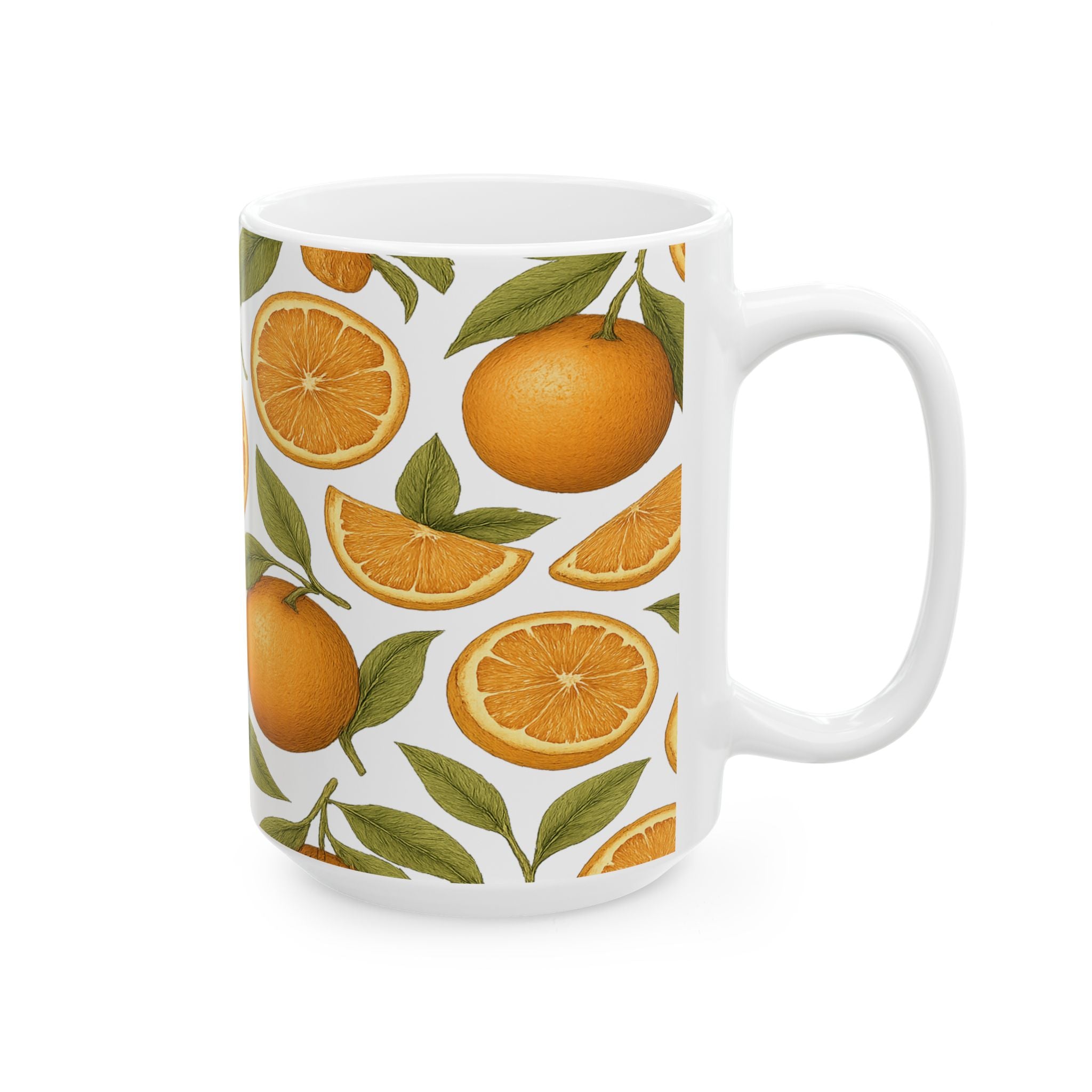 Botanical Oranges Pattern Coffee Mug | Fruit Lover Gift | Ceramic Mug