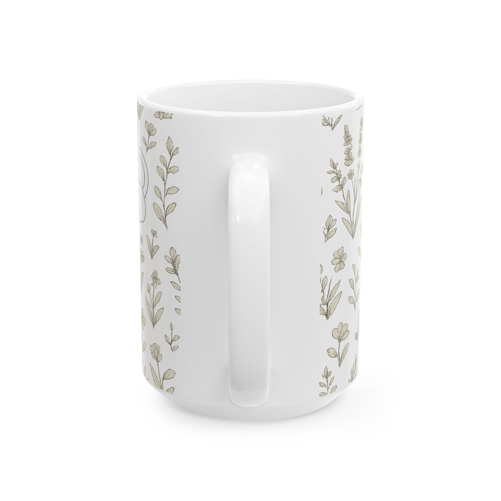Delicate Cats In Garden Full Wrap Coffee Mug | Cats Gift | Ceramic Mug