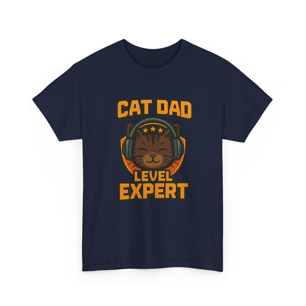 Cat Dad Level Expert Feline T-Shirt | Cat Lover Gift | Graphic Tee