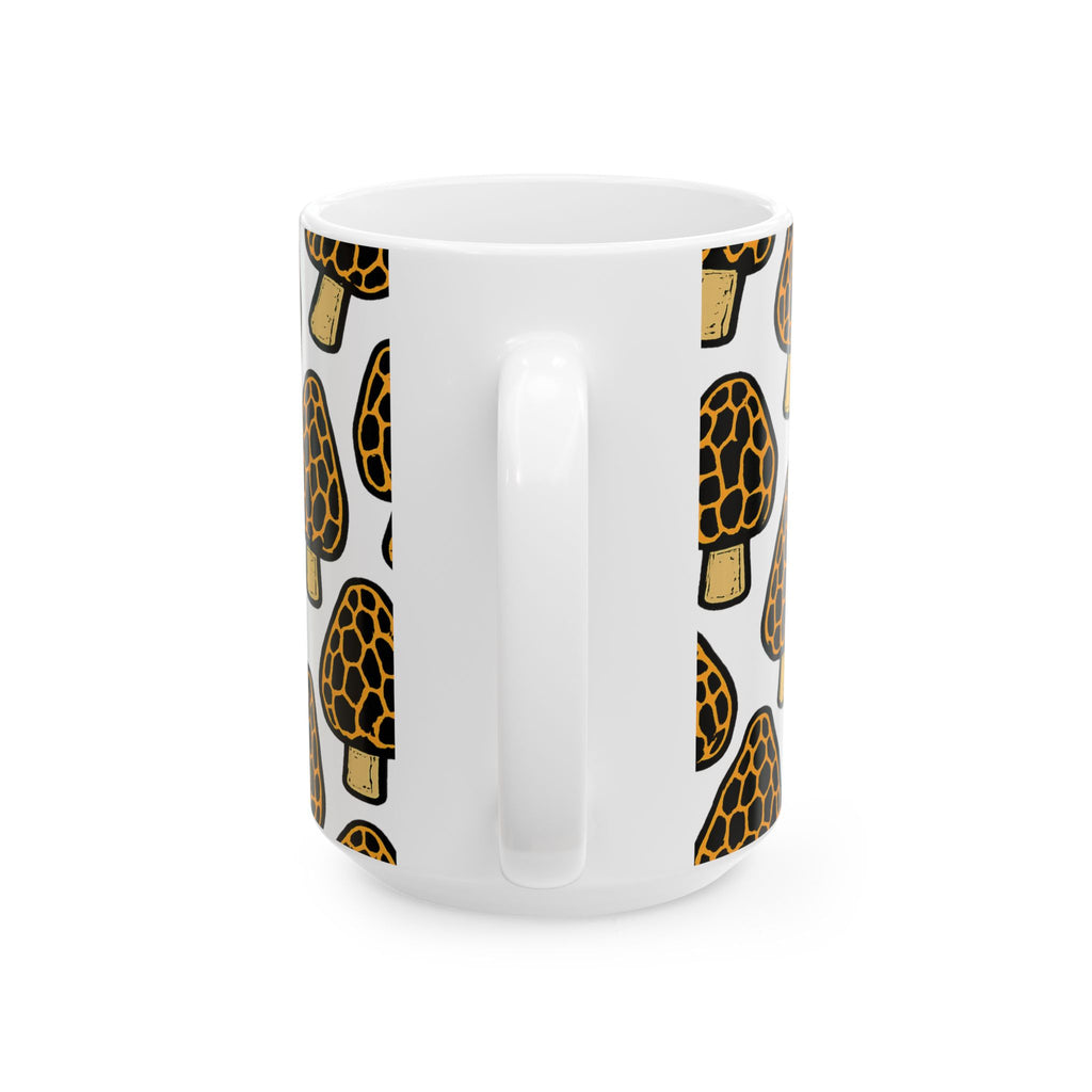 Bold Morel Mushrooms Full Wrap Coffee Mug | Mushrooms Gift | Ceramic Mug