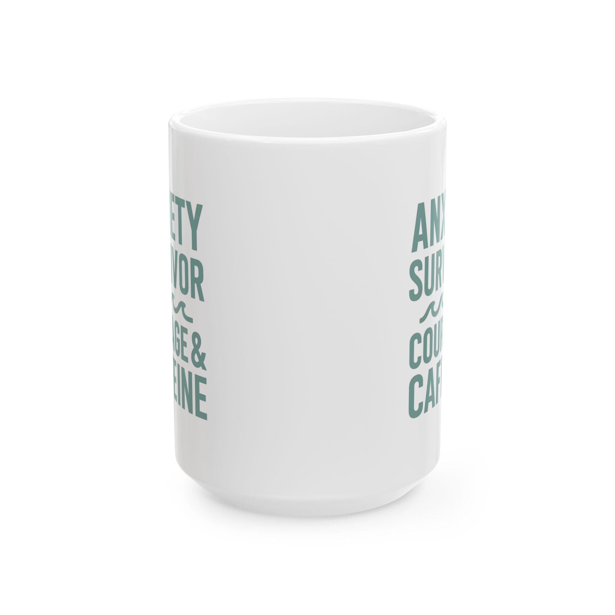 Anxiety Survivor Fueled By Courage And Caffeine Coffee Mug | Unique Gift | Ceramic Mug