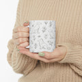Delicate Dogs And Flowers Full Wrap Coffee Mug | Dogs Gift | Ceramic Mug