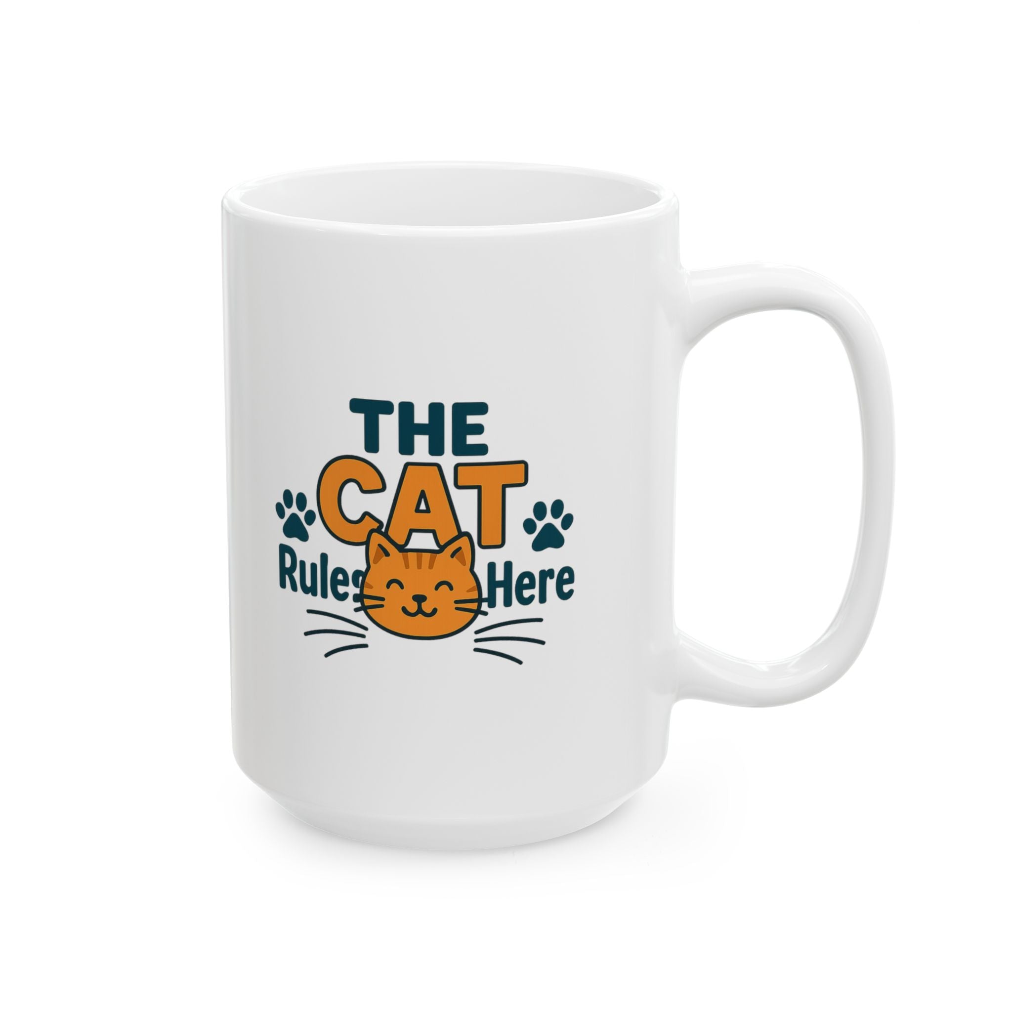 The Cat Is The Boss Here Coffee Mug | Funny Cat Owner Gift | Ceramic Mug