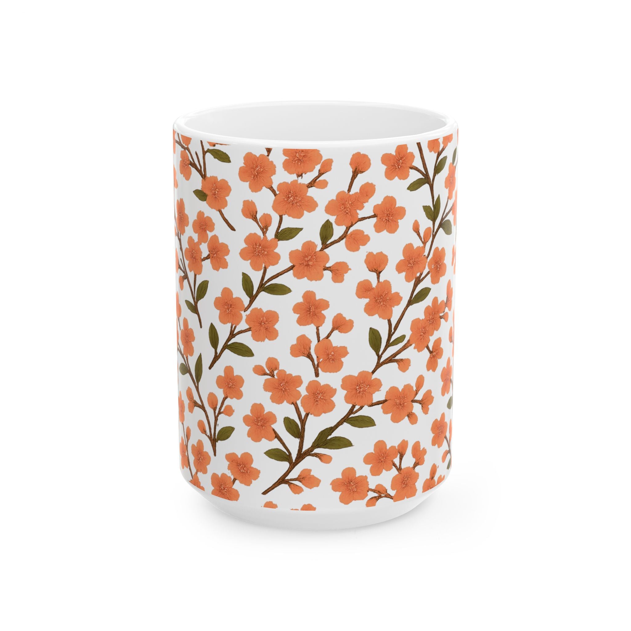Cherry Blossom Branches Full Wrap Coffee Mug | Flowers Lover Gift | Ceramic Mug