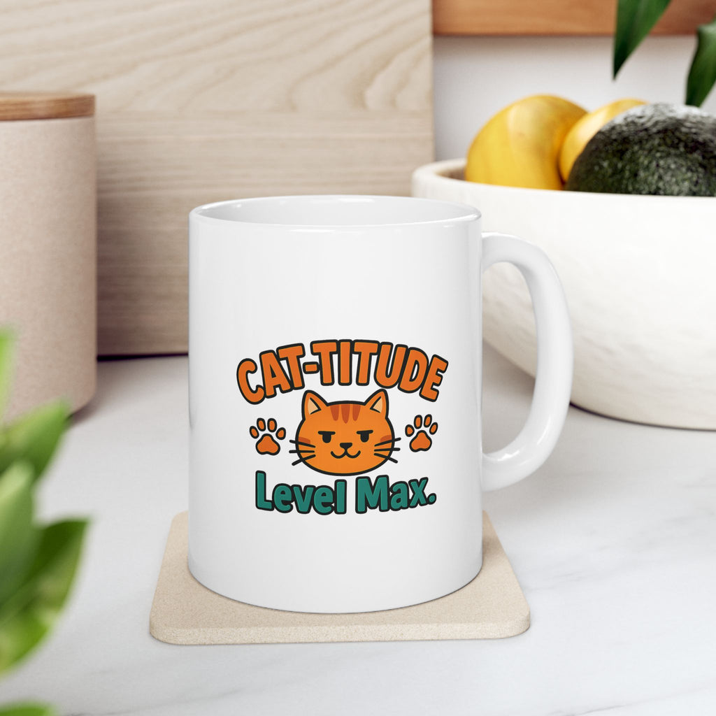 Cat Mood Do Not Test Me Coffee Mug | Funny Cat Attitude Gift | Ceramic Mug