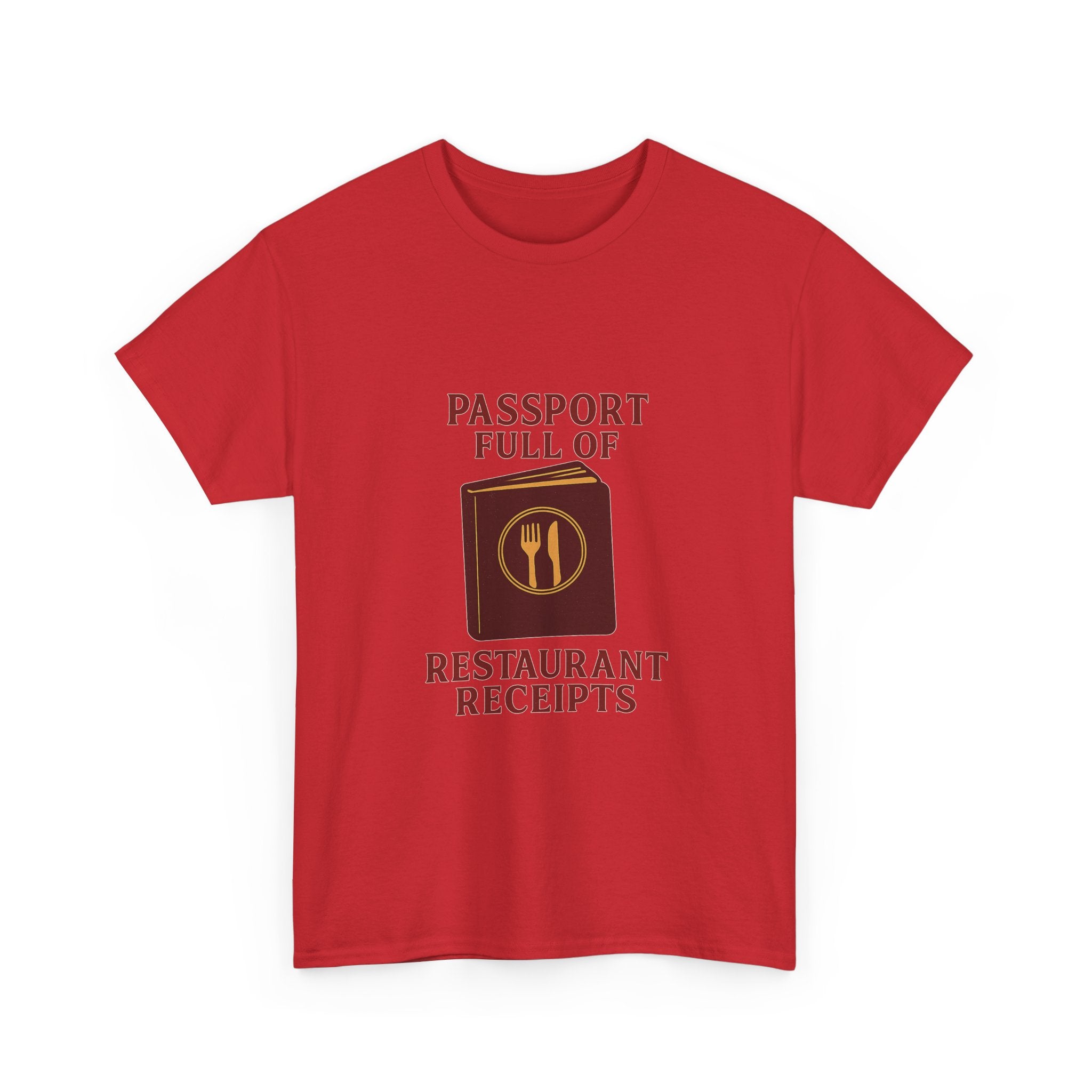 Foodie Tourist Passport Full Of Restaurant Receipts T-Shirt | Unique Gift | Graphic Tee