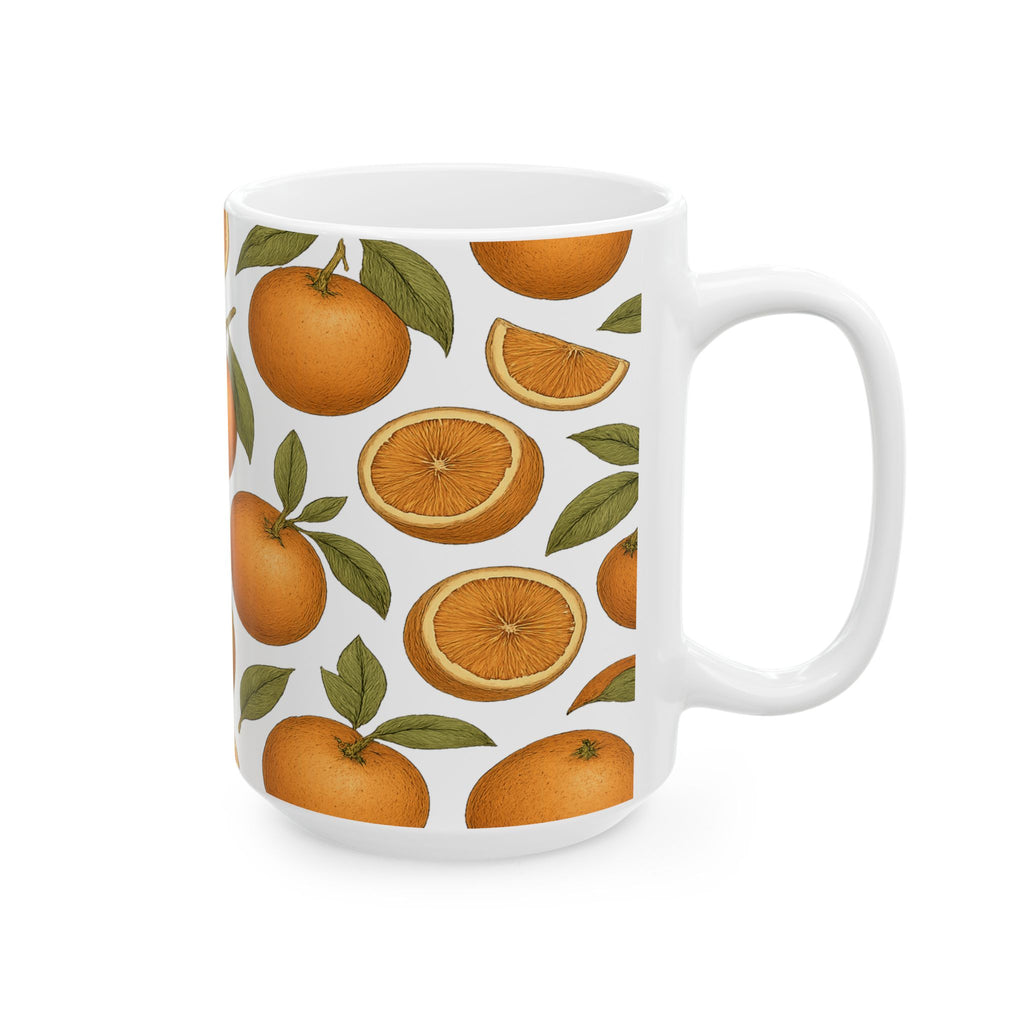 Botanical Oranges Full Wrap Coffee Mug | Fruit Gift | Ceramic Mug