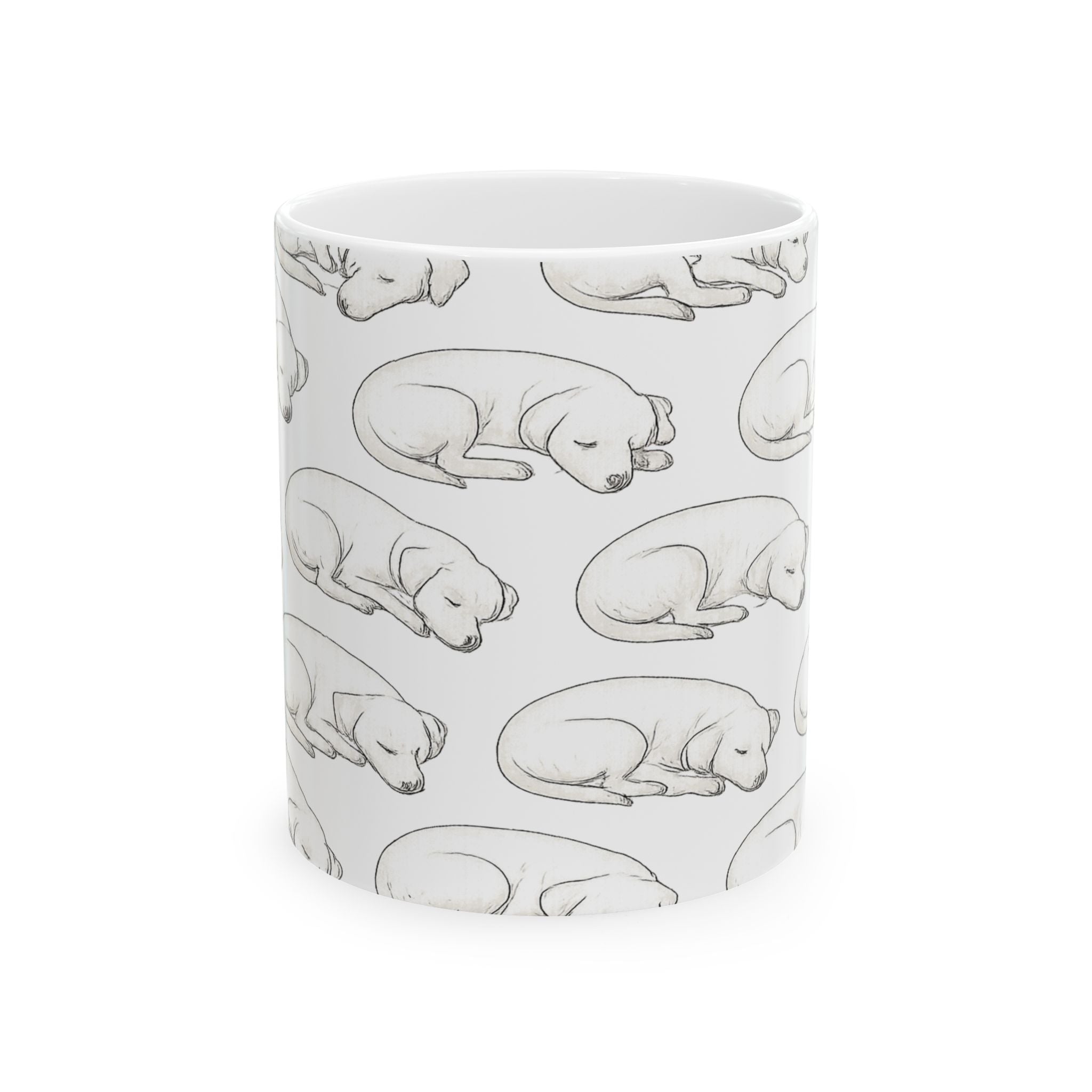 Delicate Sleeping Dogs Full Wrap Coffee Mug | Dogs Gift | Ceramic Mug