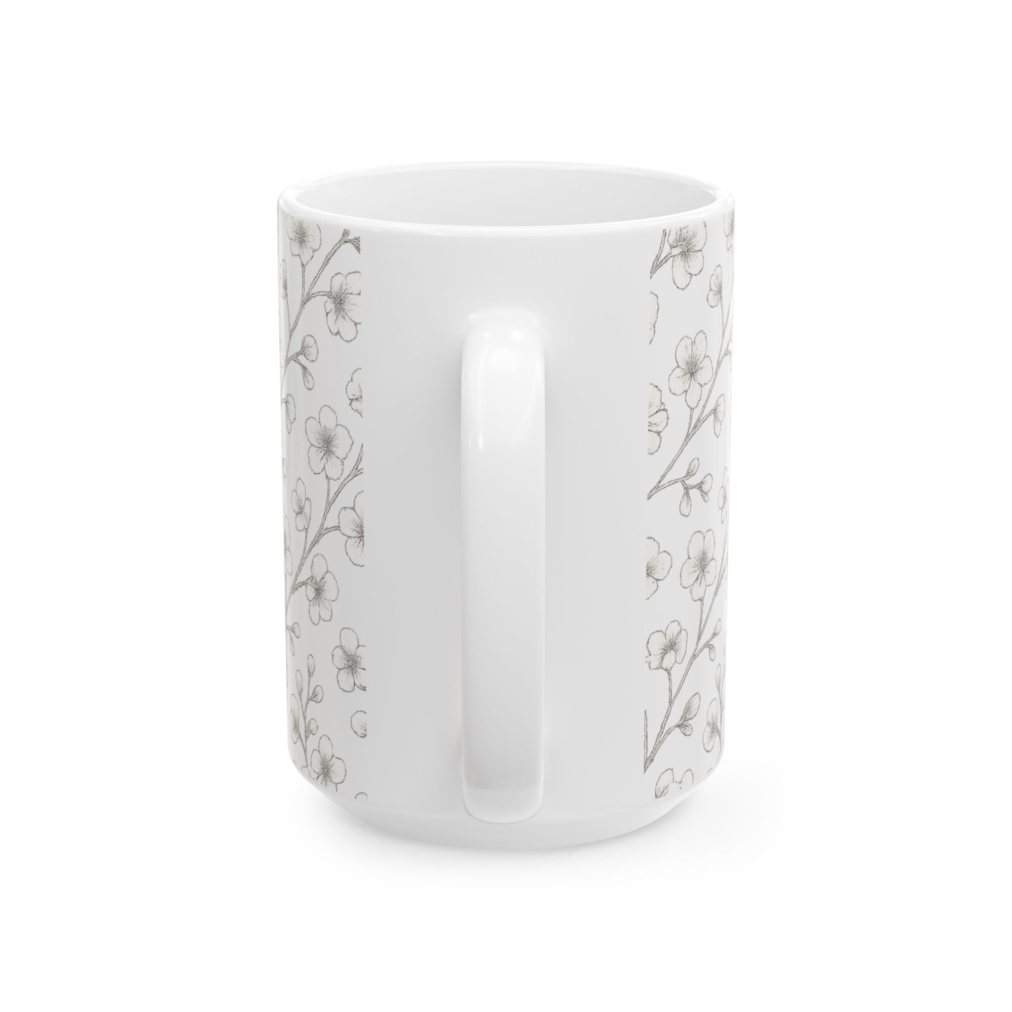 Delicate Cherry Blossom Branches Full Wrap Coffee Mug | Flowers Gift | Ceramic Mug