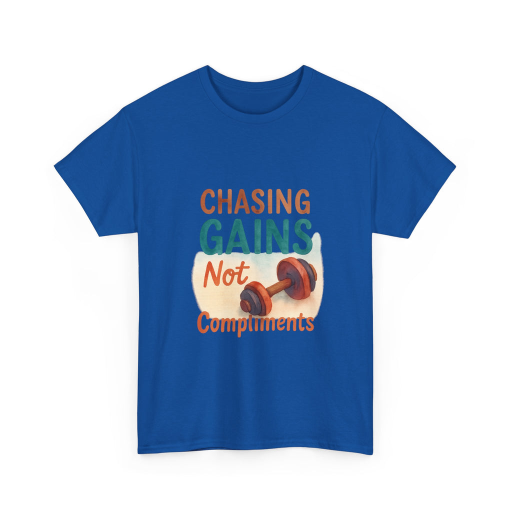 Chasing Gains Not Compliments T-Shirt | Gym Gains Gift | Graphic Tee