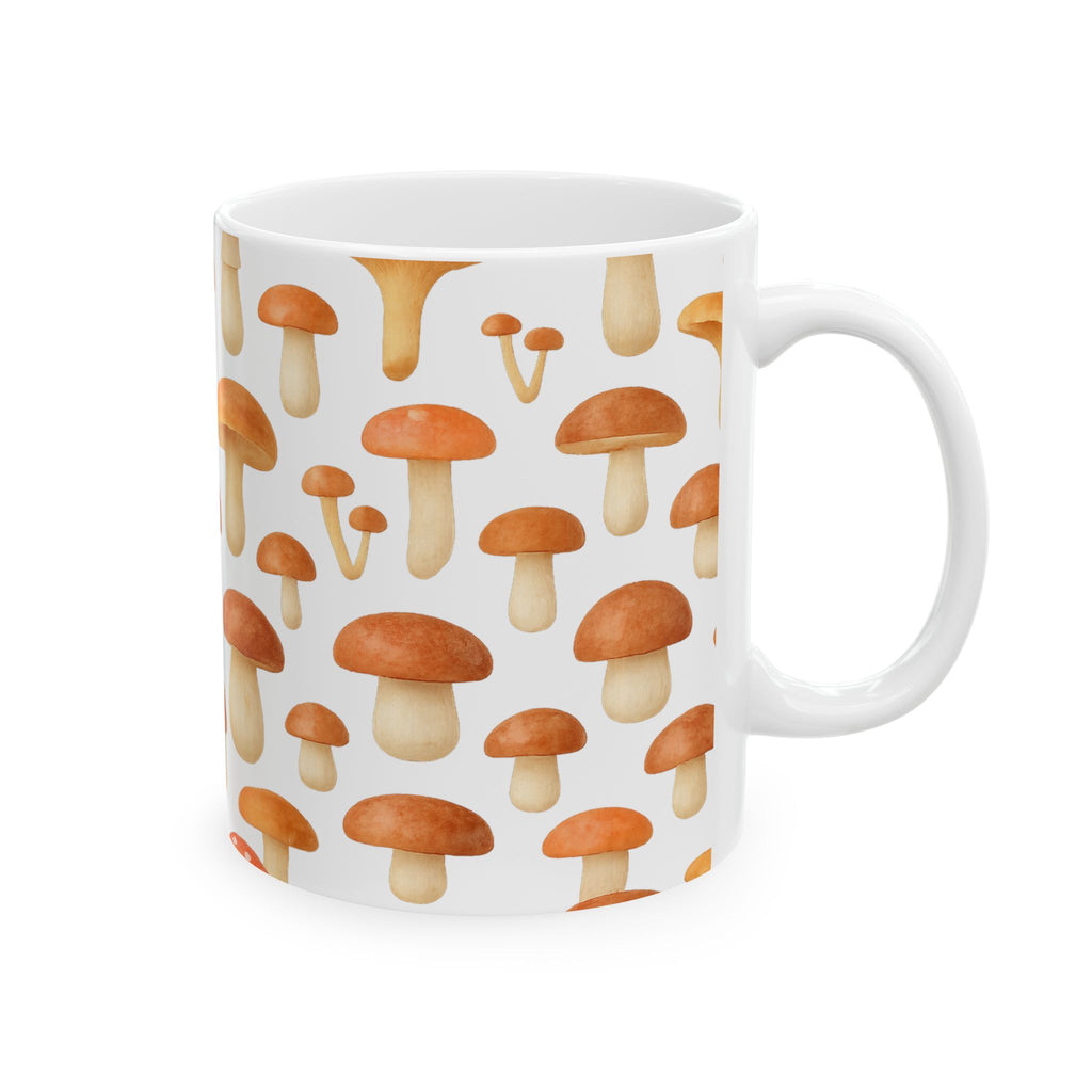 Watercolor Forest Mushrooms Pattern Coffee Mug | Mushrooms Lover Gift | Ceramic Mug
