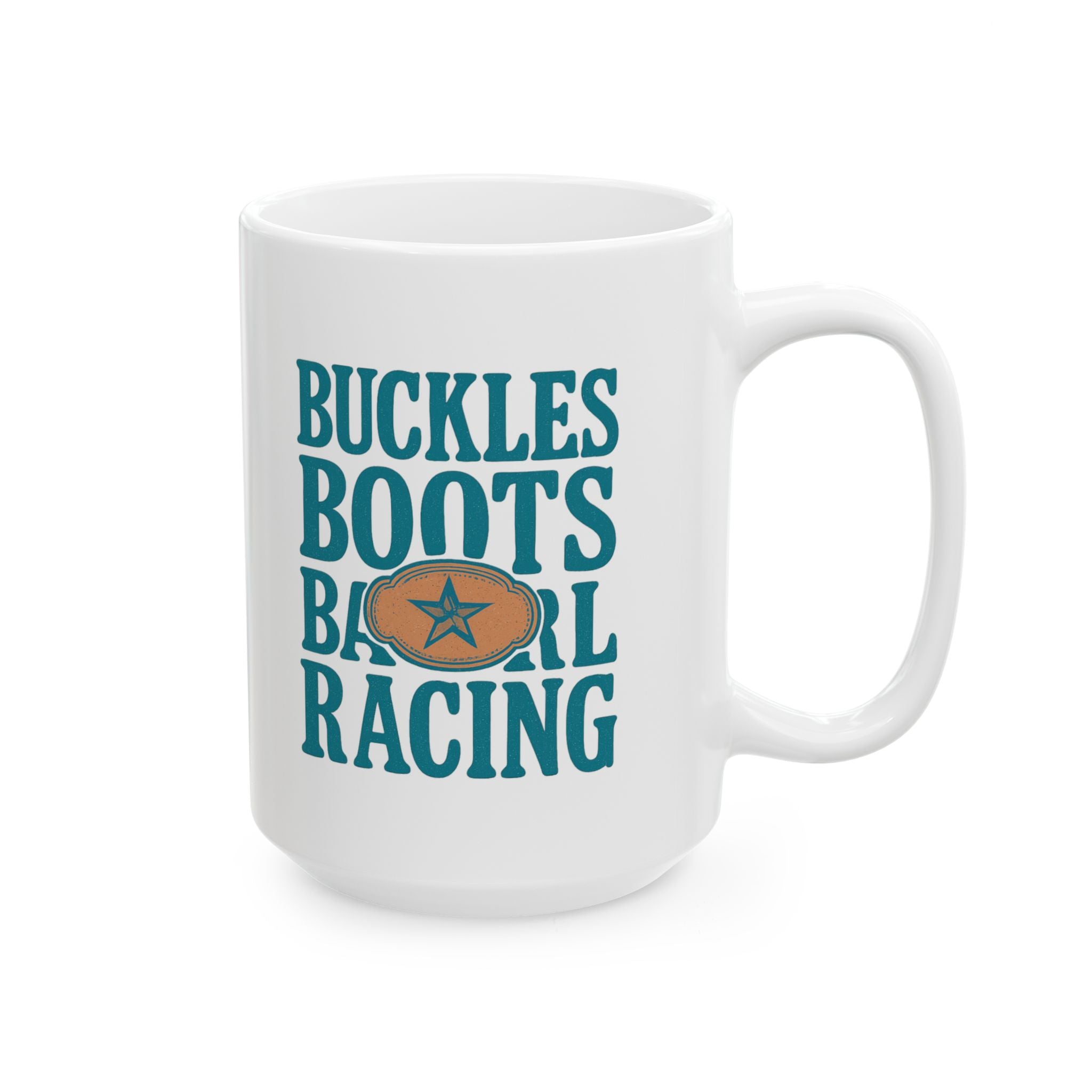 Rodeo Mom Buckles Boots And Barrel Racing Coffee Mug | Gift for Mom | Ceramic Mug