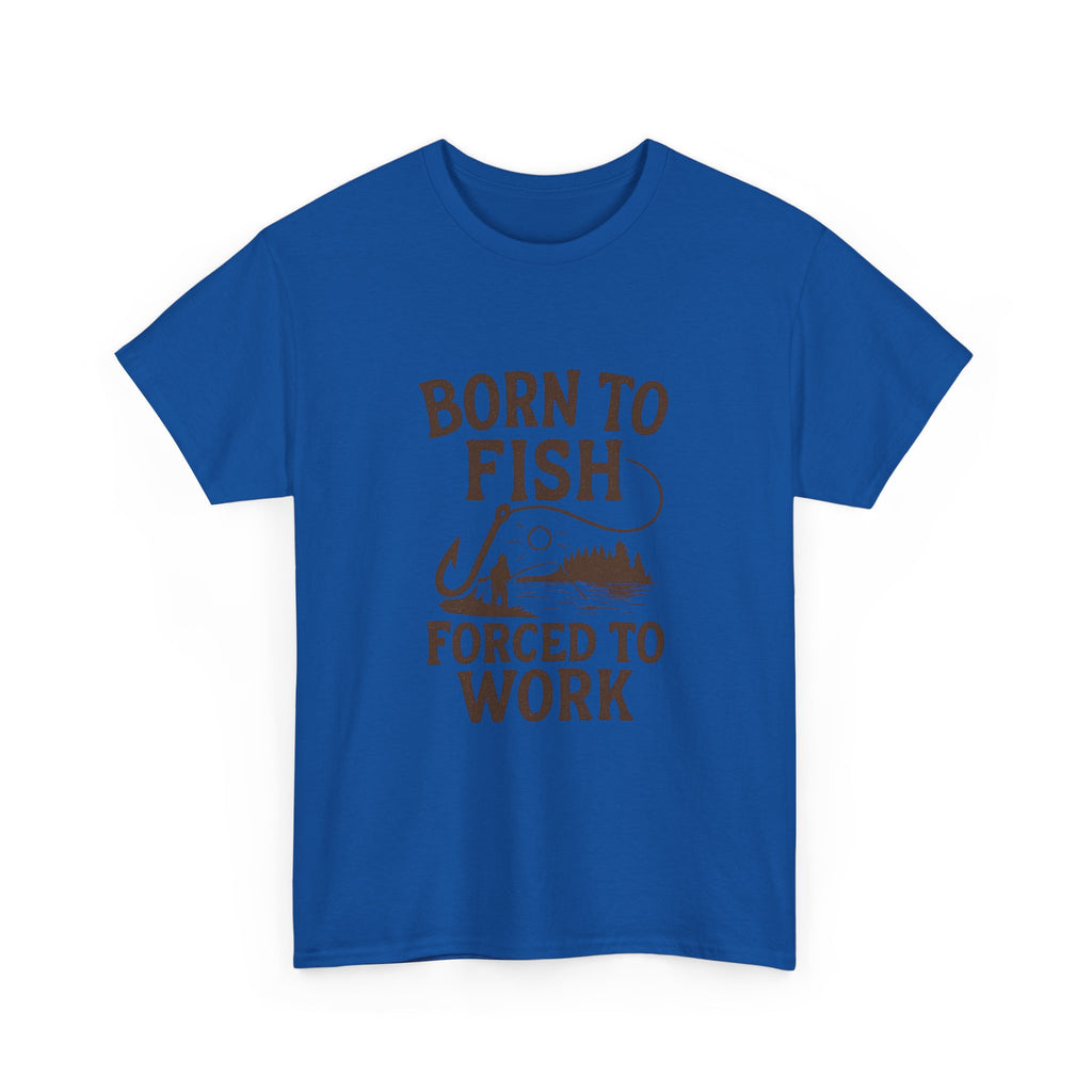 Born To Fish Forced To Work Fishing T-Shirt | Fishing Lover Gift | Graphic Tee