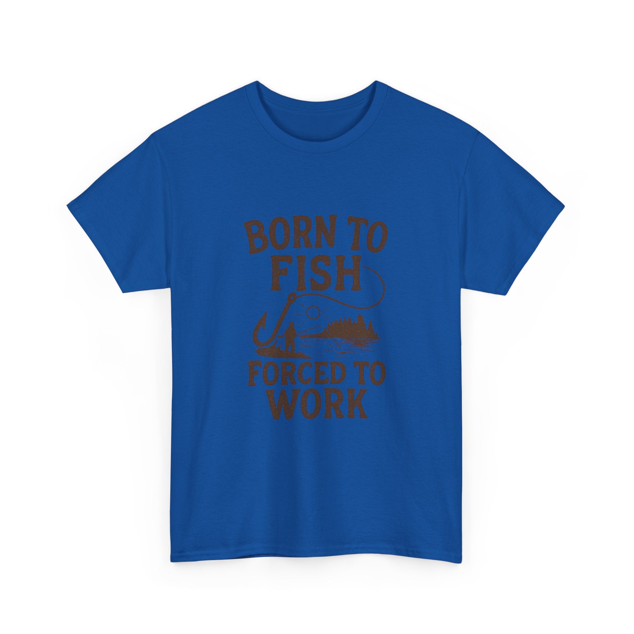 Born To Fish Forced To Work Fishing T-Shirt | Fishing Lover Gift | Graphic Tee
