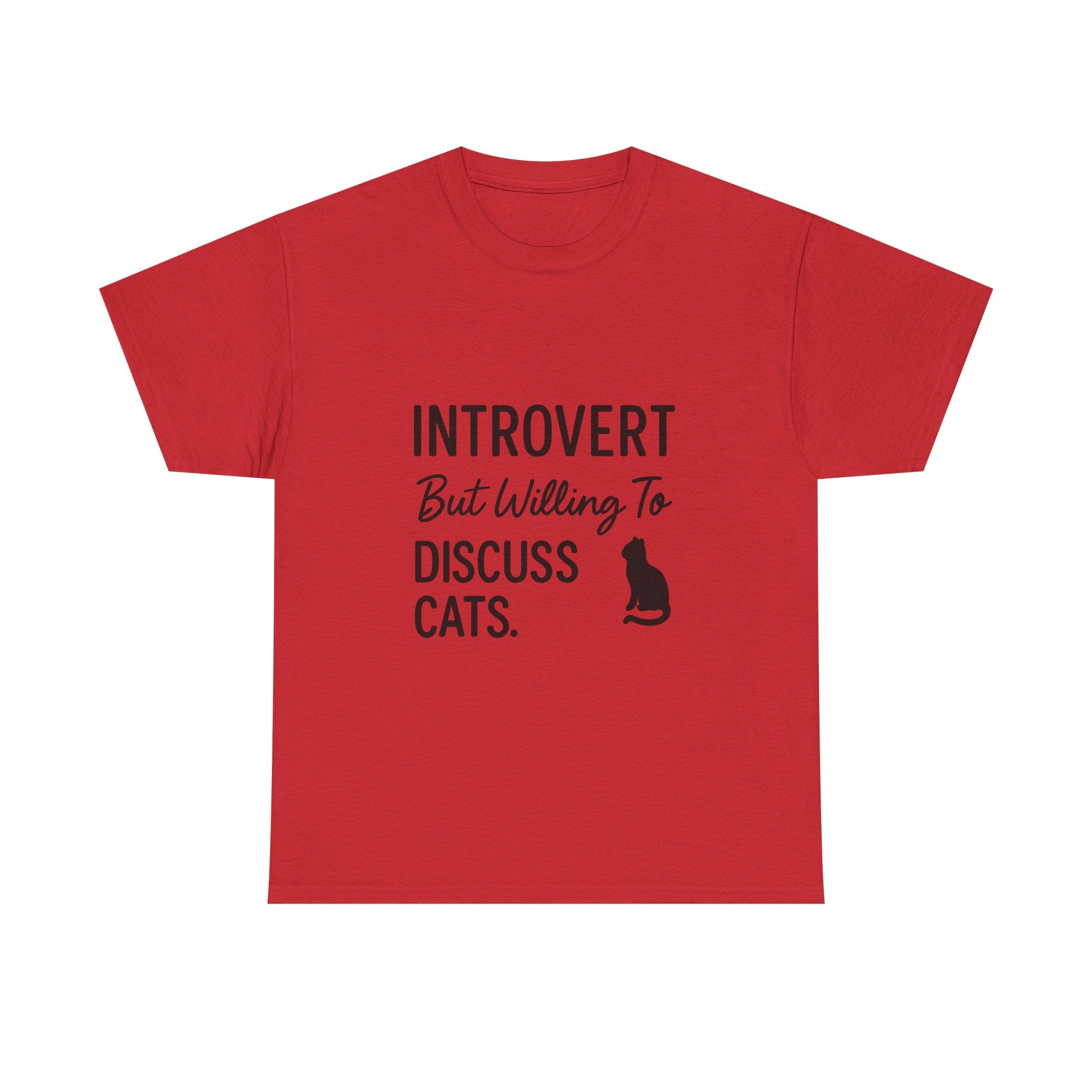 Introvert But Willing To Discuss Cats T-Shirt | Cat Lover Gift | Graphic Tee