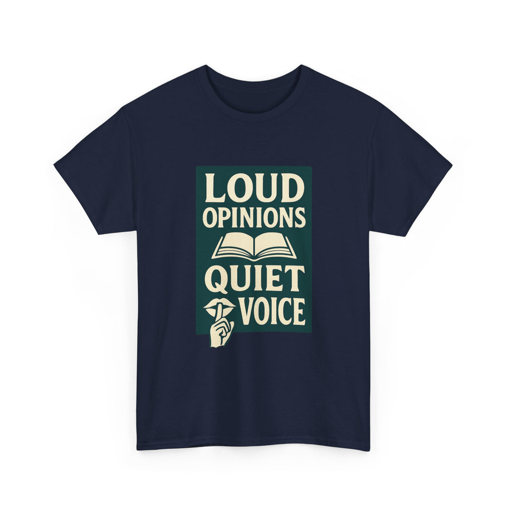 Librarian Loud Opinions Quiet Voice T-Shirt | Unique Gift | Graphic Tee