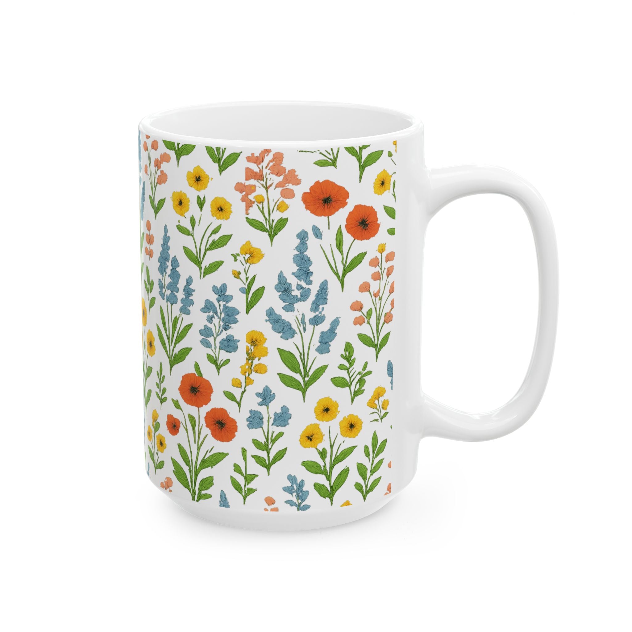 Wildflower Meadow Full Wrap Coffee Mug | Flowers Lover Gift | Ceramic Mug