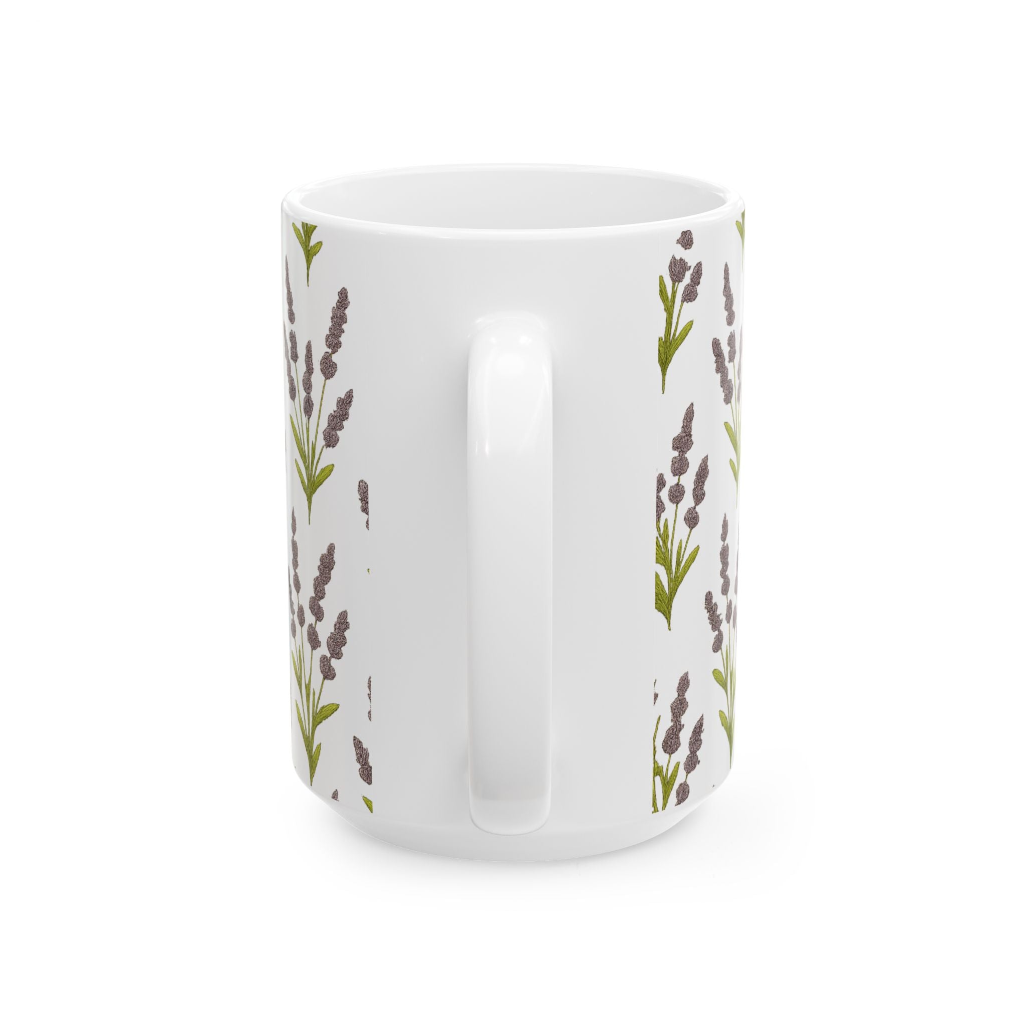 Vintage Lavender Sprigs Full Wrap Coffee Mug | Flowers Gift | Ceramic Mug