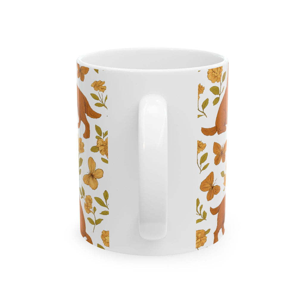 Vintage Dogs And Butterflies Full Wrap Coffee Mug | Dogs Gift | Ceramic Mug