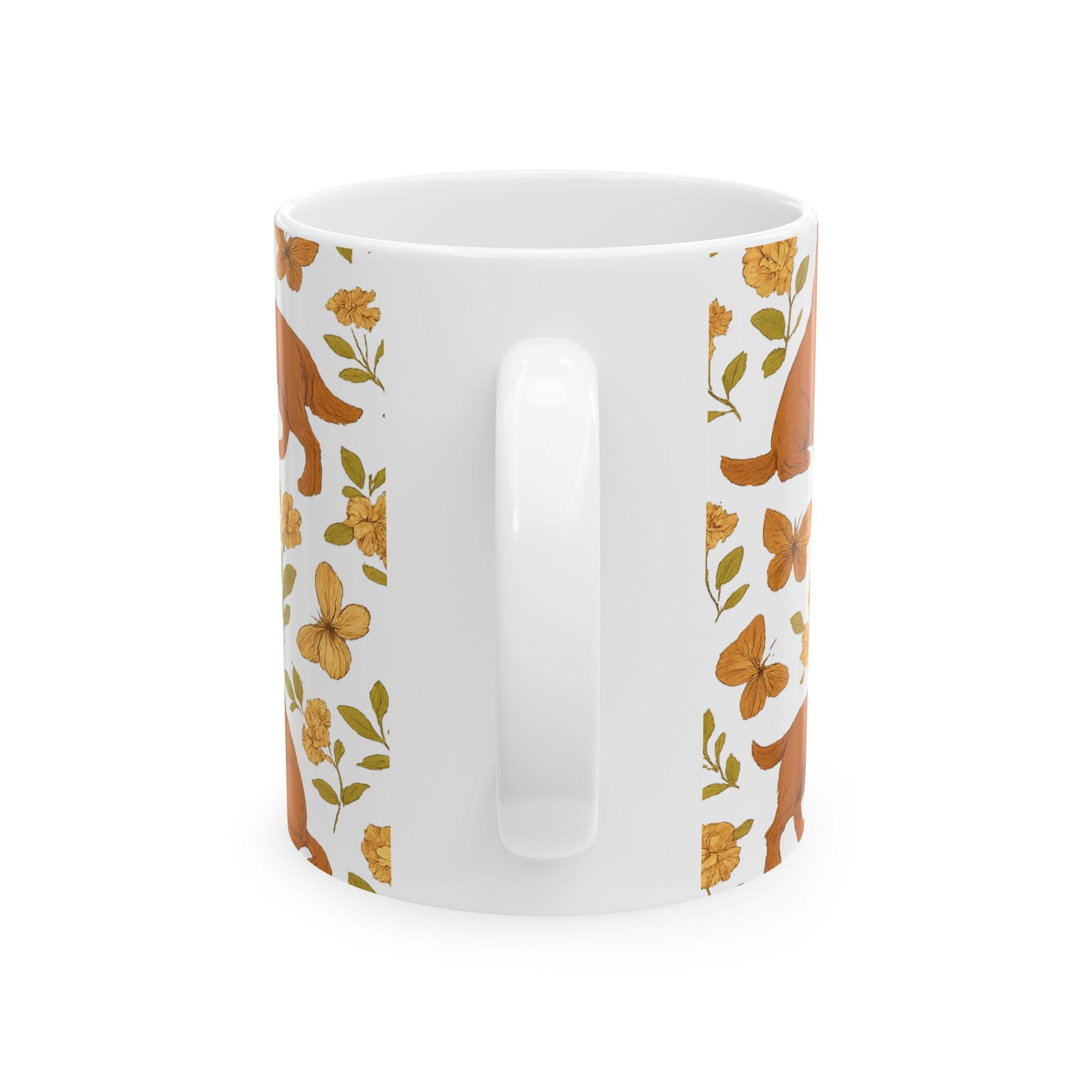 Vintage Dogs And Butterflies Full Wrap Coffee Mug | Dogs Gift | Ceramic Mug