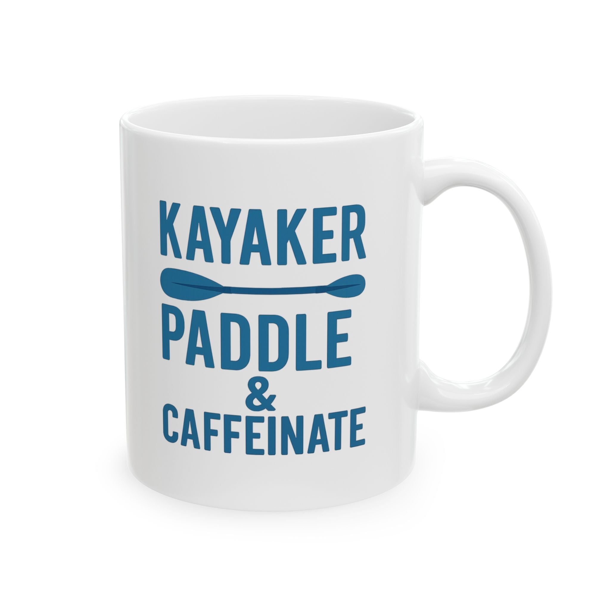 Kayaker Paddle And Caffeinate Coffee Mug | Unique Gift | Ceramic Mug