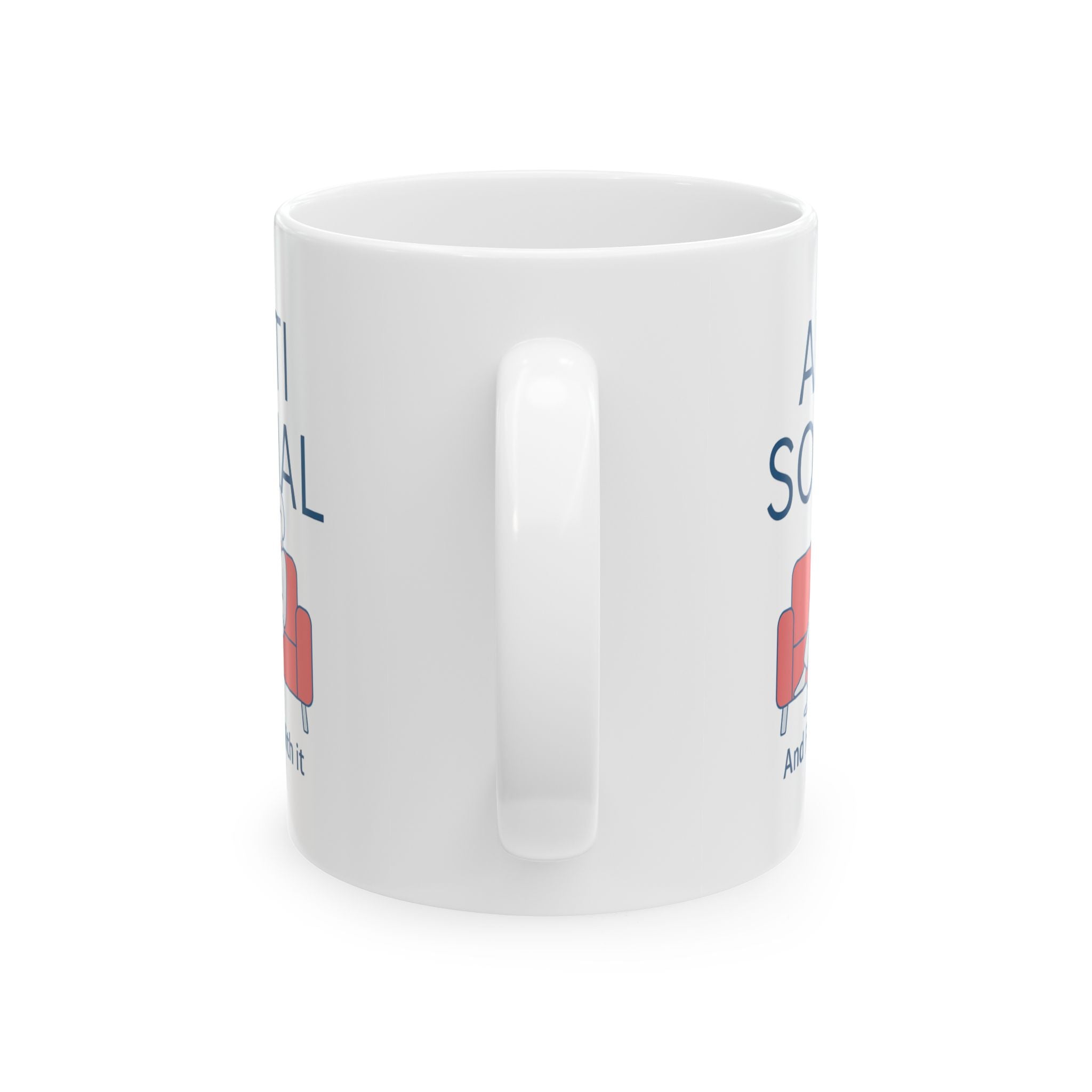 Anti Social But Make It Caffeinated Coffee Mug | Funny Antisocial Gift | Ceramic Mug