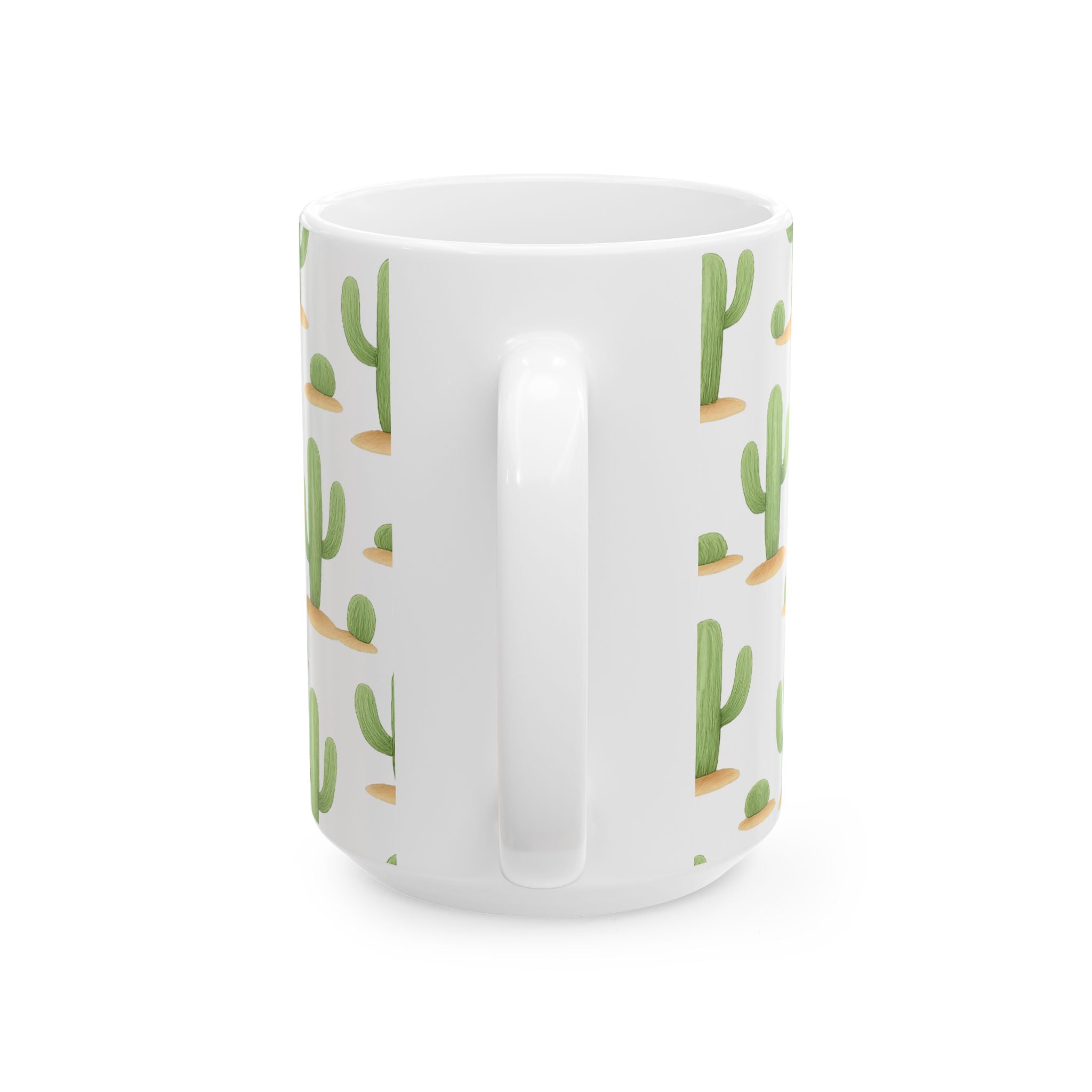Watercolor Saguaro Cactus Desert Pattern Coffee Mug | Cactus Lover Gift | Ceramic Mug