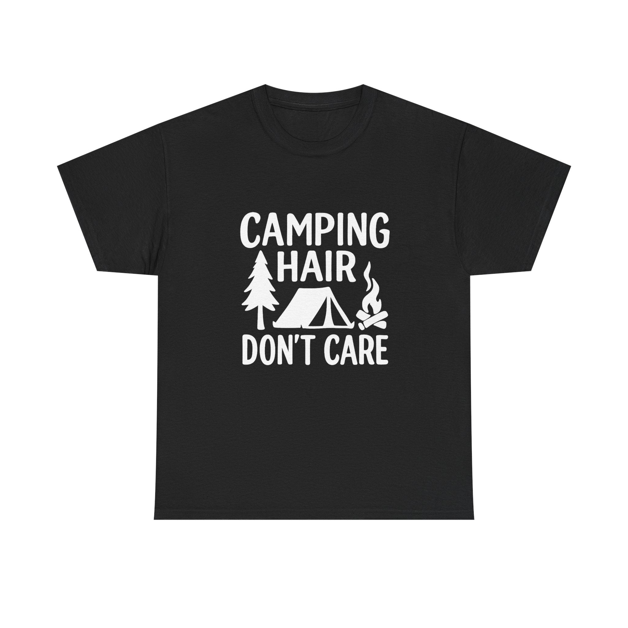 Camping Hair Dont Care Outdoors T-Shirt | Unique Gift | Graphic Tee